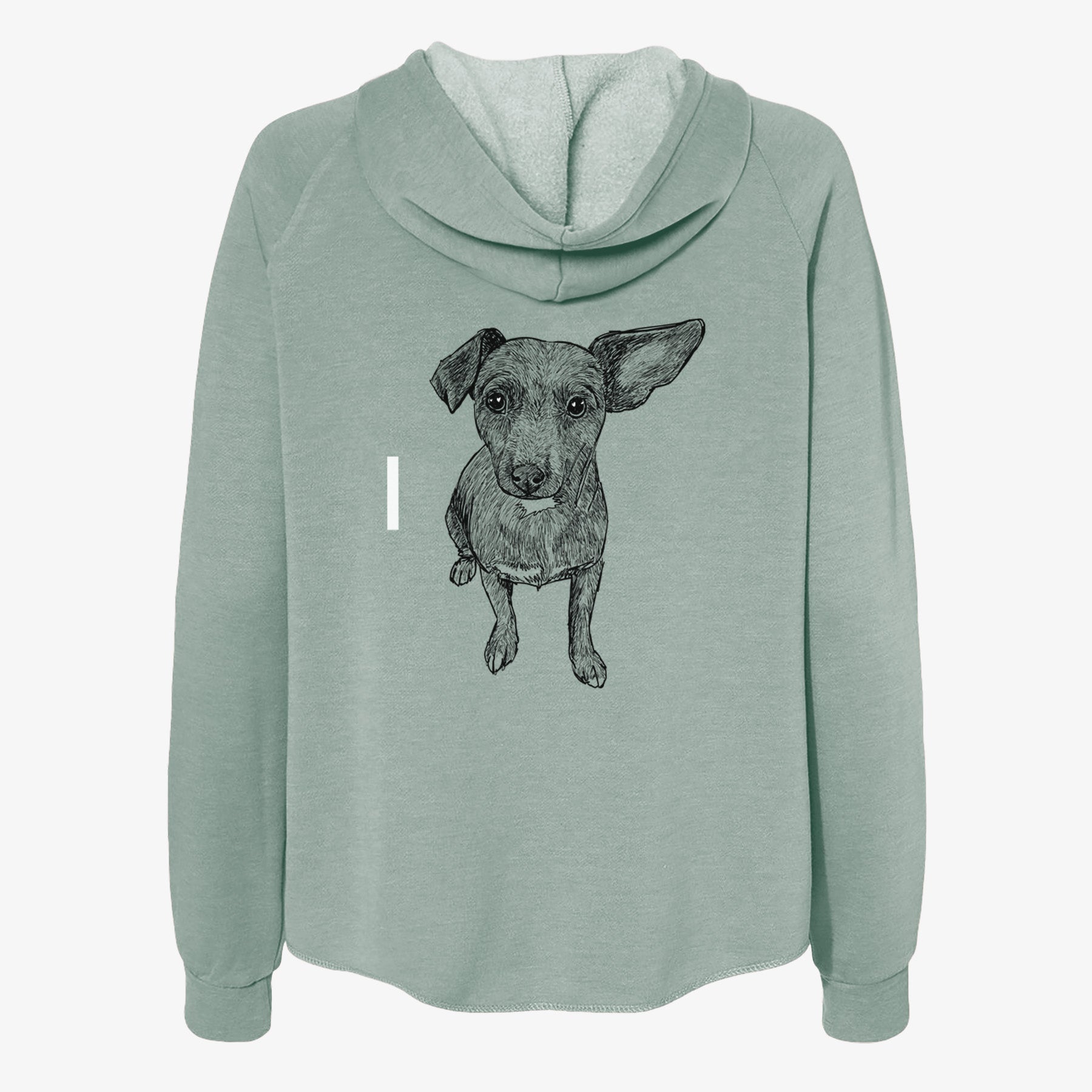 Doodled Millie the Chiweenie Mix - Women's Cali Wave Zip-Up Sweatshirt