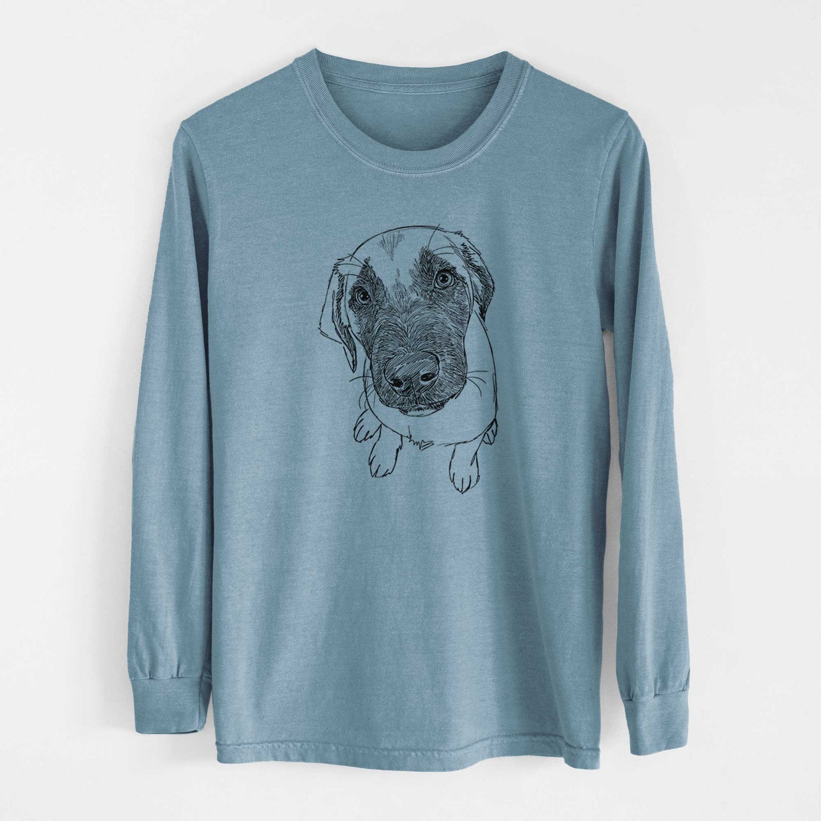 Doodled Millie the Mastiff Malinois Mix - Heavyweight 100% Cotton Long Sleeve