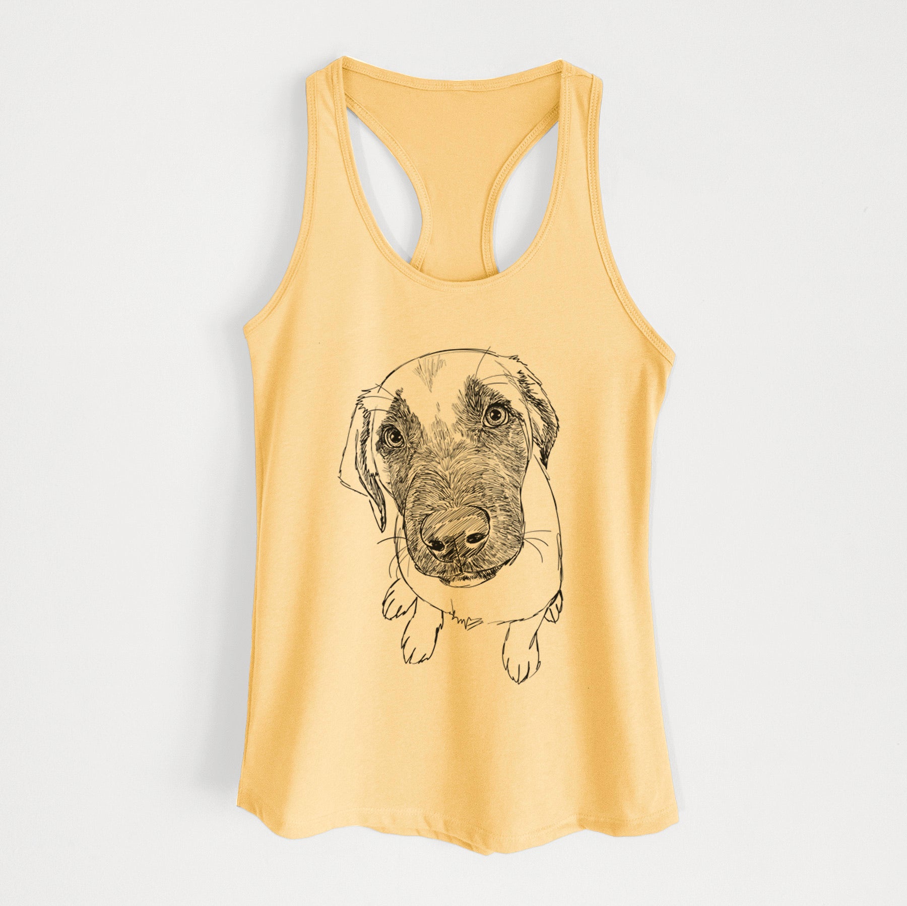 Doodled Millie the Mastiff Malinois Mix - Women's Racerback Tanktop