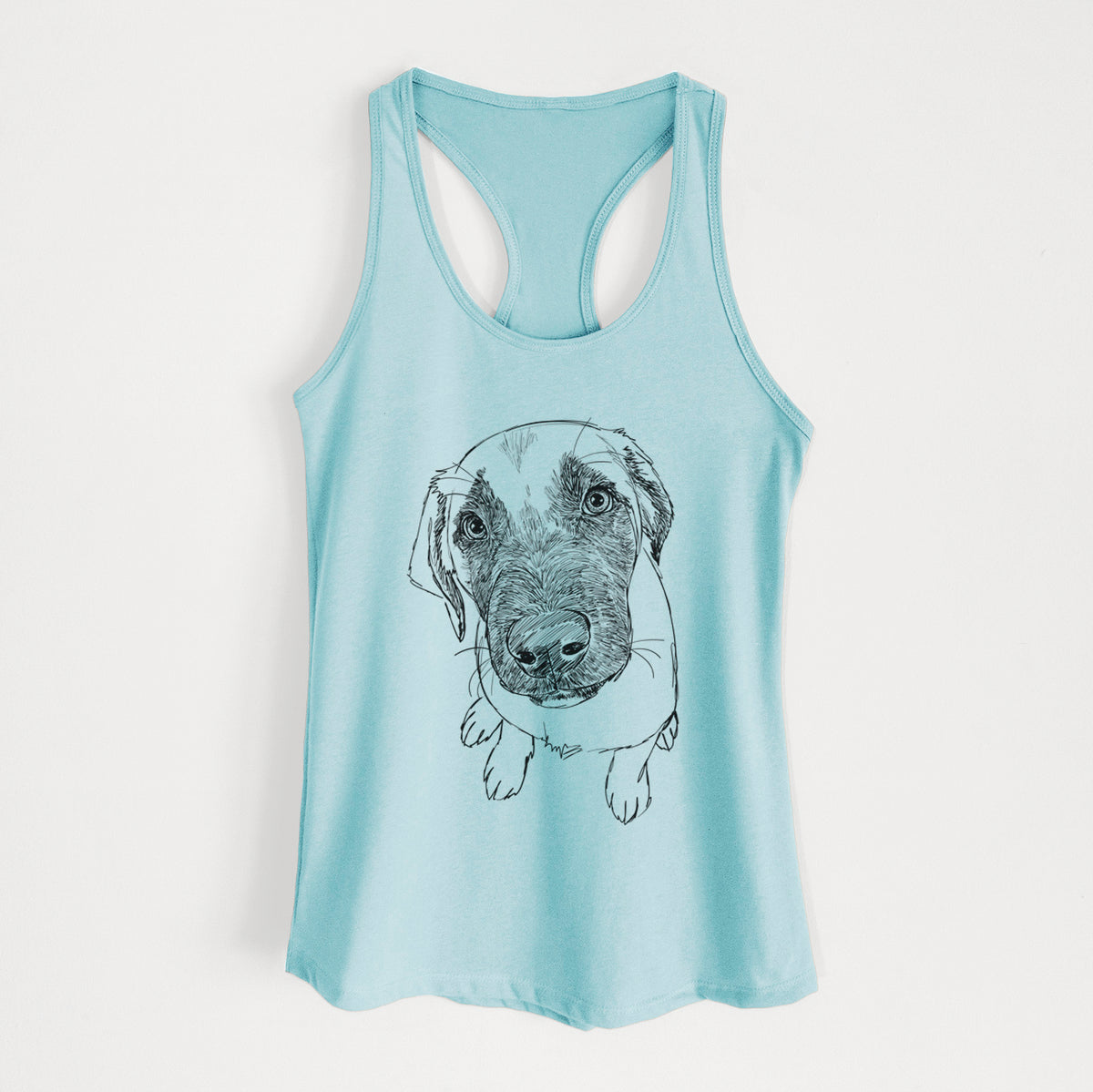 Doodled Millie the Mastiff Malinois Mix - Women&#39;s Racerback Tanktop