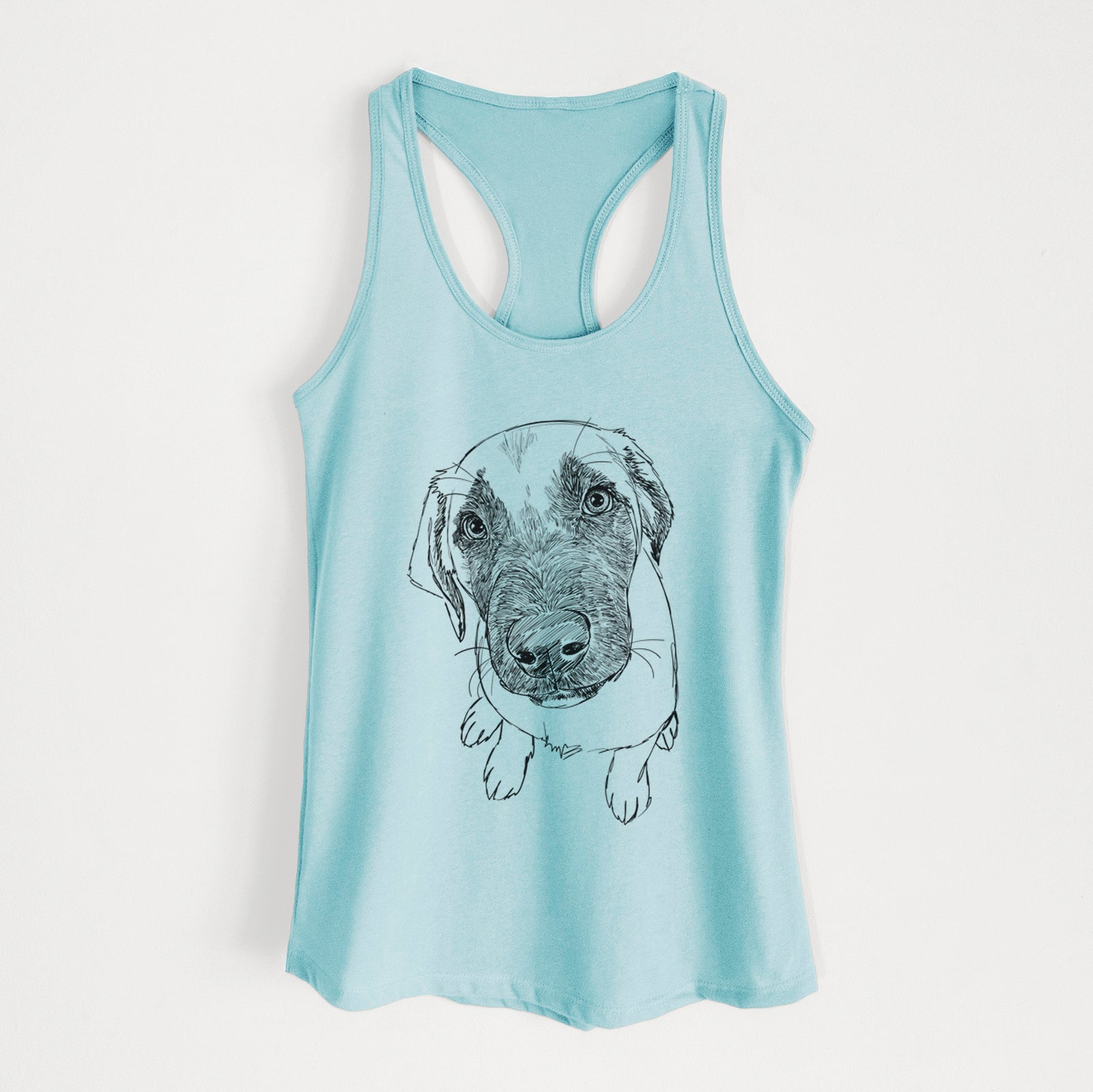 Doodled Millie the Mastiff Malinois Mix - Women's Racerback Tanktop