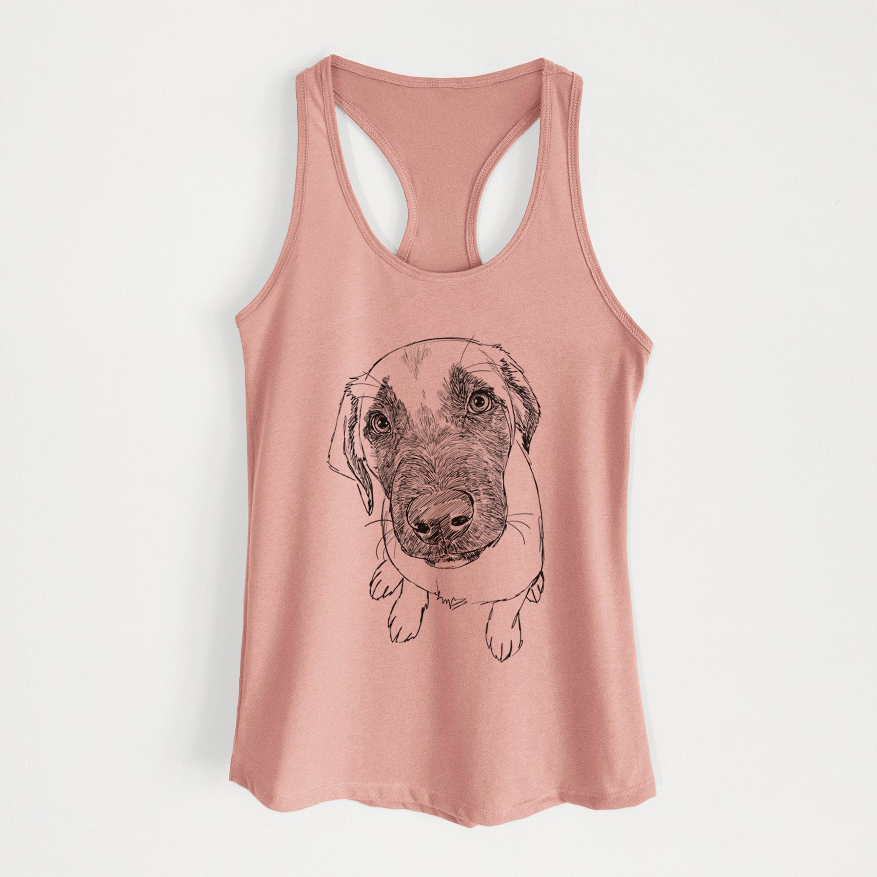 Doodled Millie the Mastiff Malinois Mix - Women's Racerback Tanktop