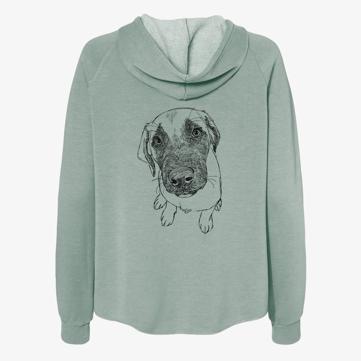 Doodled Millie the Mastiff Malinois Mix - Women's Cali Wave Zip-Up Sweatshirt