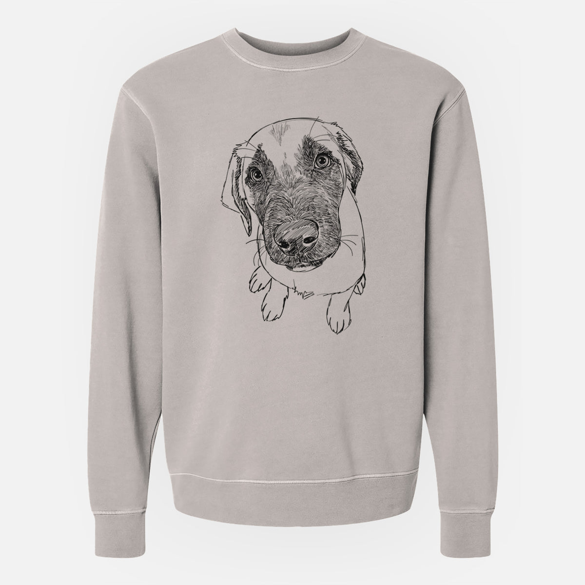 Doodled Millie the Mastiff Malinois Mix - Unisex Pigment Dyed Crew Sweatshirt