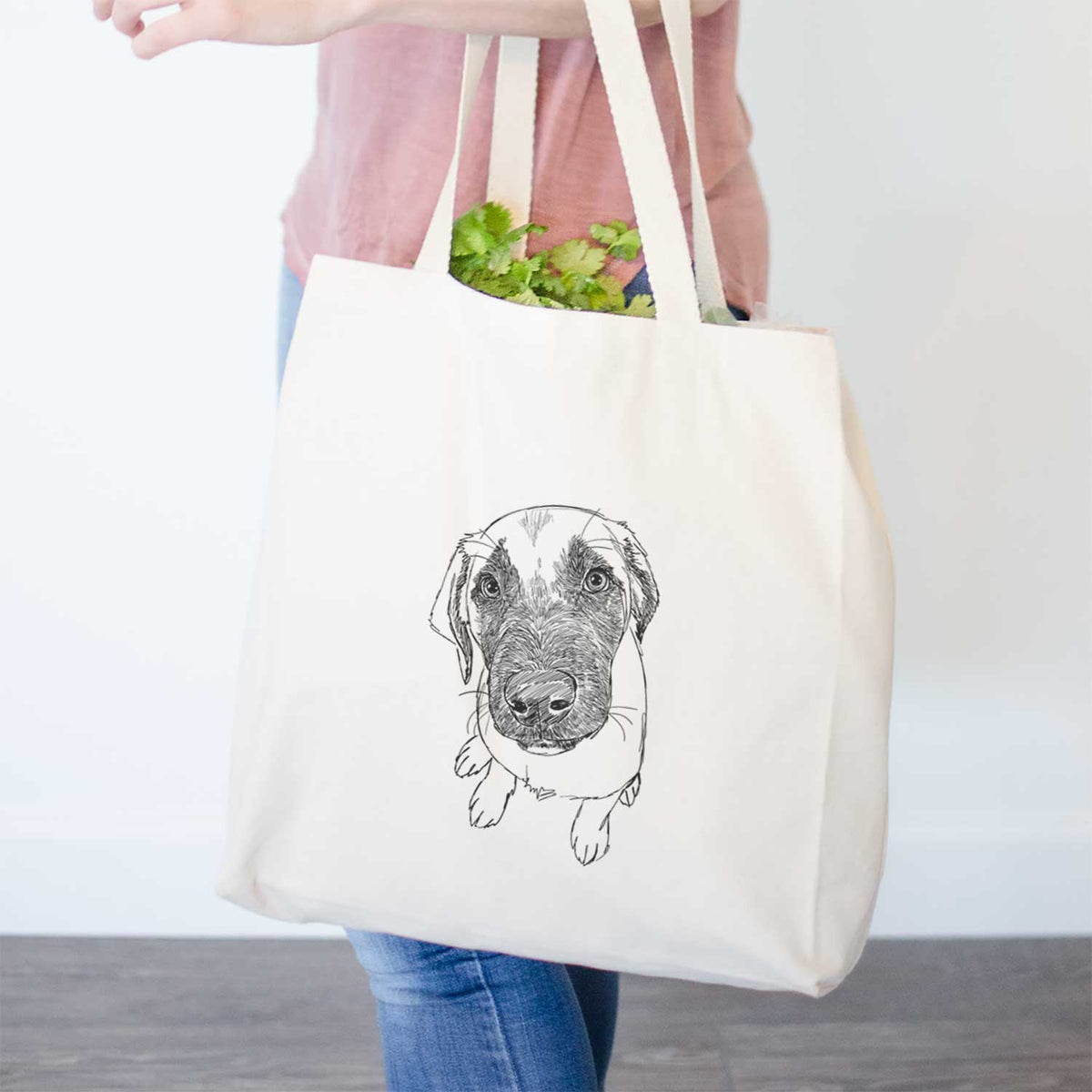 Doodled Millie the Mastiff Malinois Mix - Tote Bag