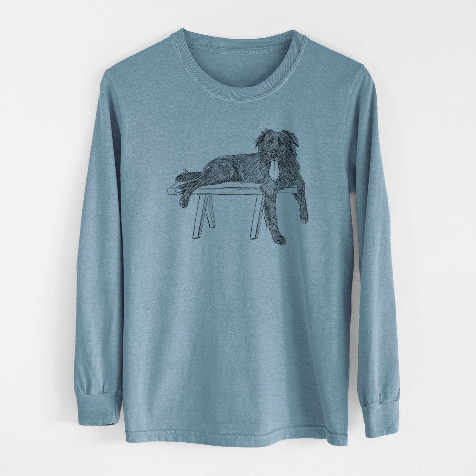 Doodled Millie the Husky Golden Retriever Mix - Heavyweight 100% Cotton Long Sleeve