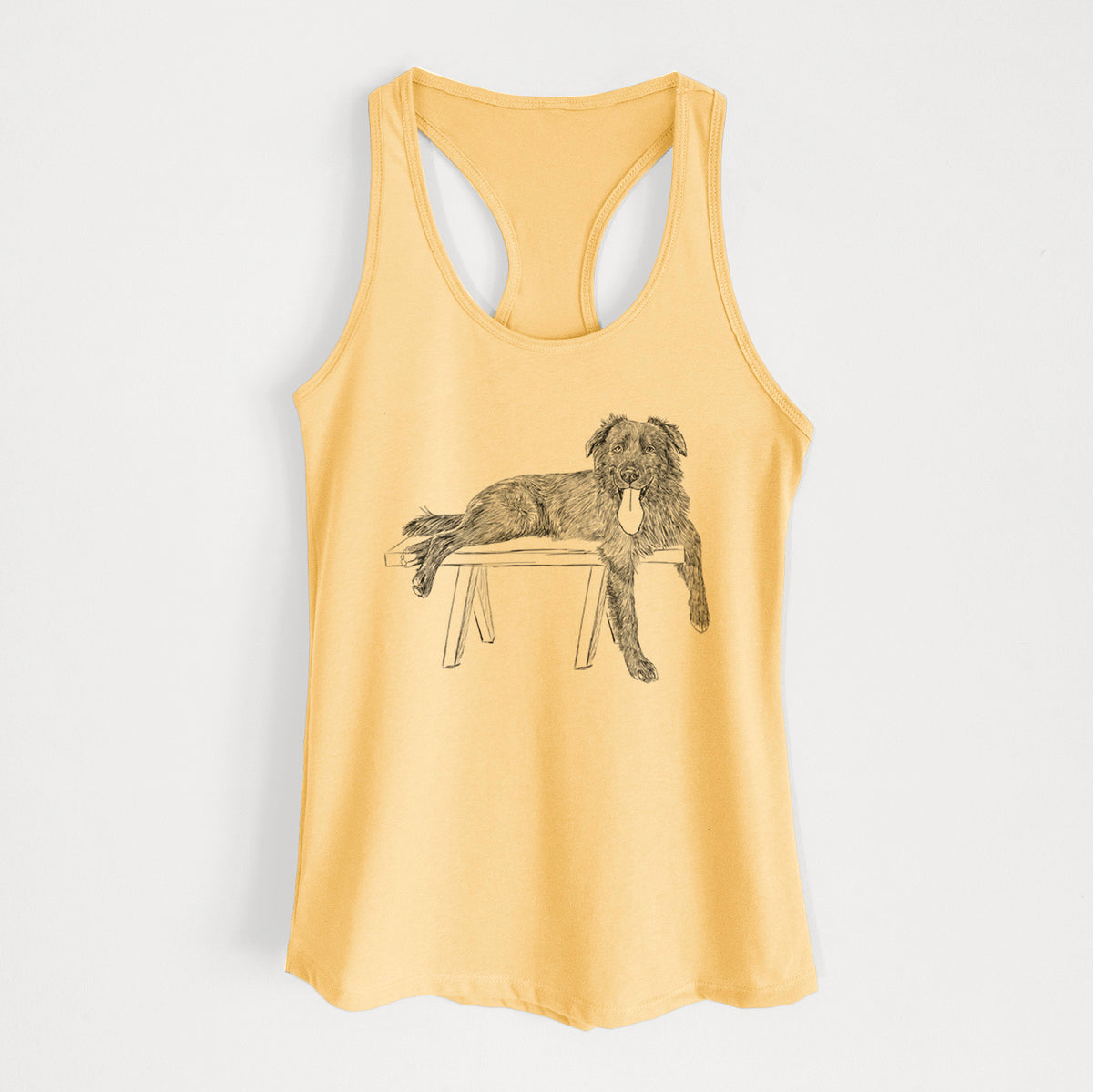 Doodled Millie the Husky Golden Retriever Mix - Women's Racerback Tanktop