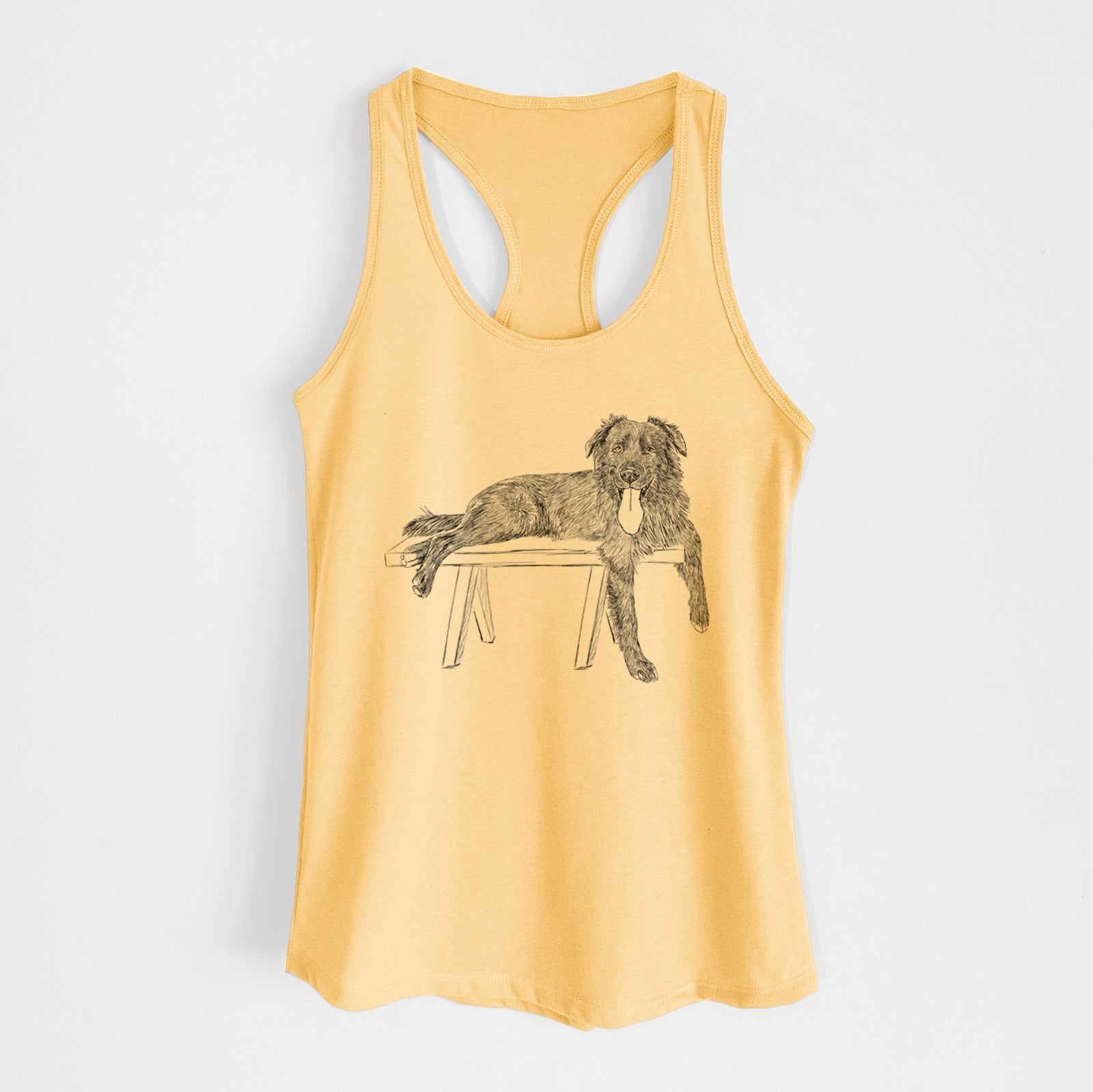 Doodled Millie the Husky Golden Retriever Mix - Women's Racerback Tanktop