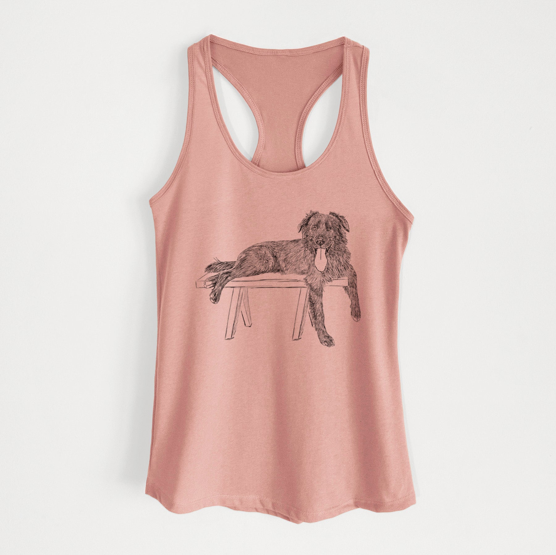 Doodled Millie the Husky Golden Retriever Mix - Women's Racerback Tanktop