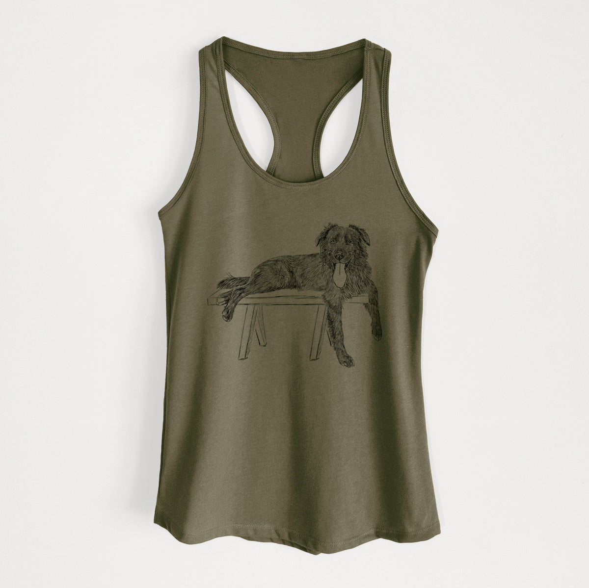 Doodled Millie the Husky Golden Retriever Mix - Women's Racerback Tanktop
