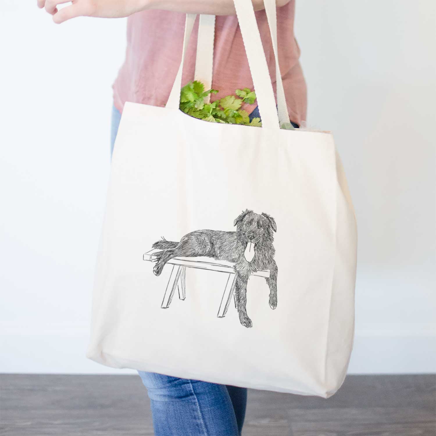 Doodled Millie the Husky Golden Retriver Mix - Tote Bag