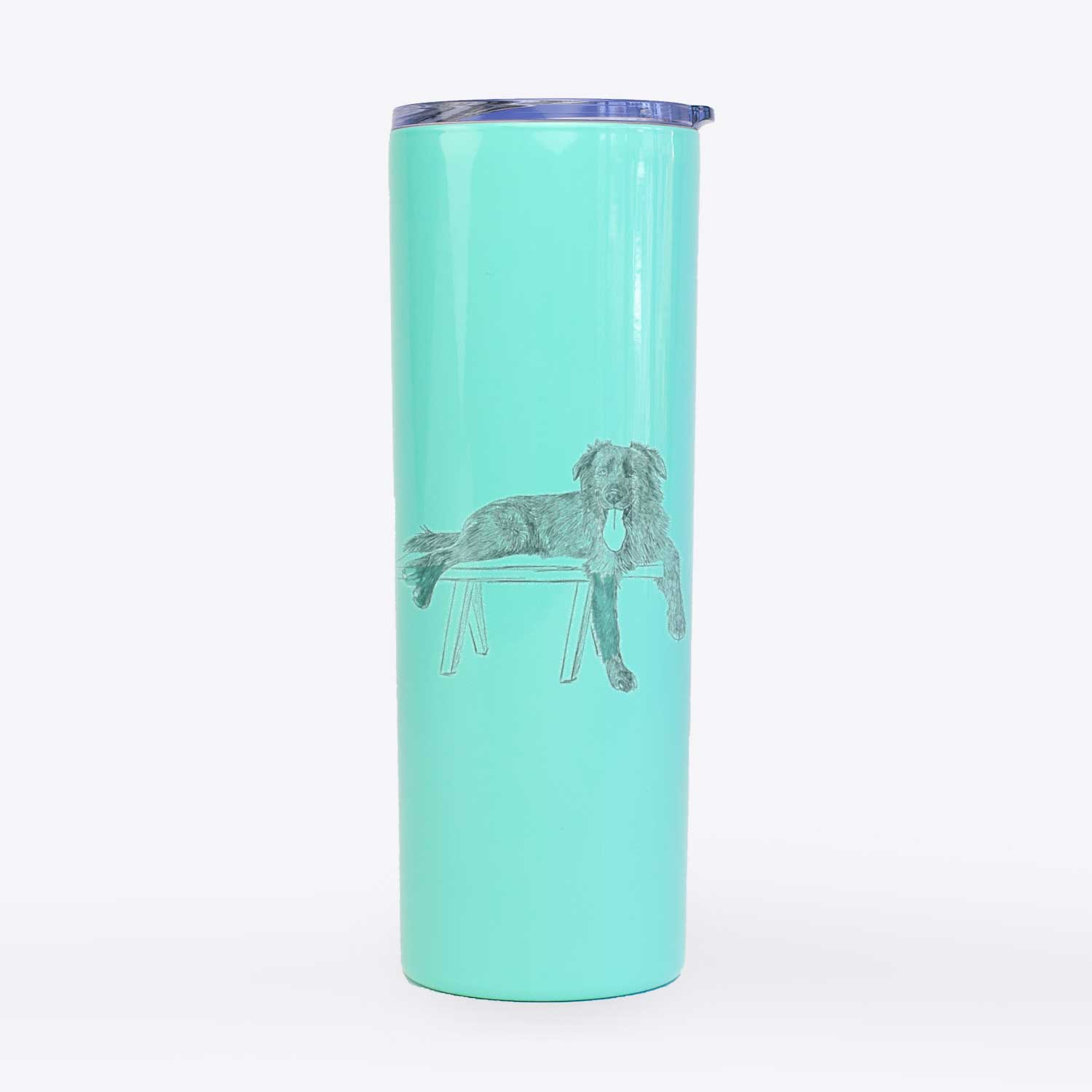 Doodled Millie the Husky Golden Retriver Mix - 20oz Skinny Tumbler