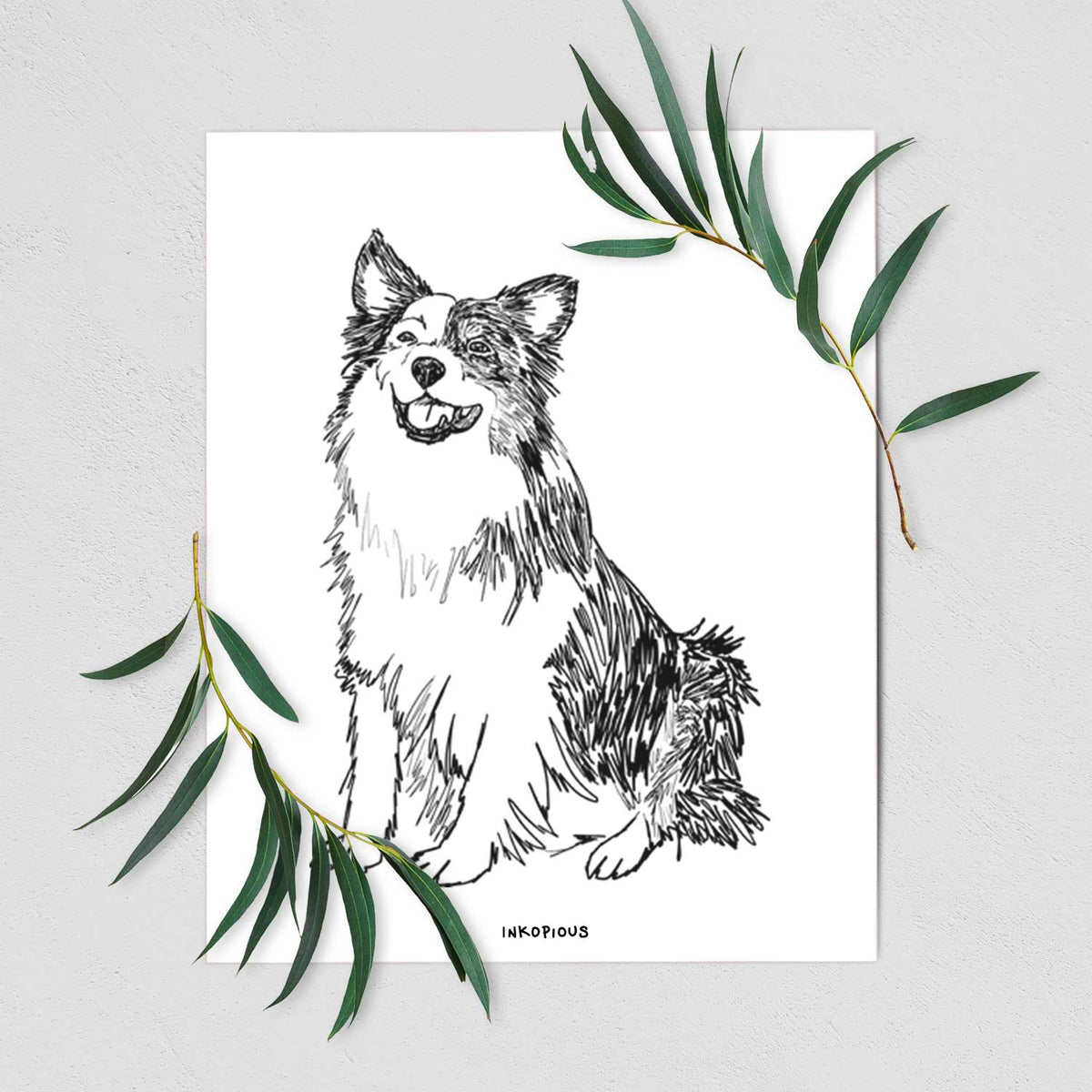 Doodled Mini Jack the Mini Aussie Art Print