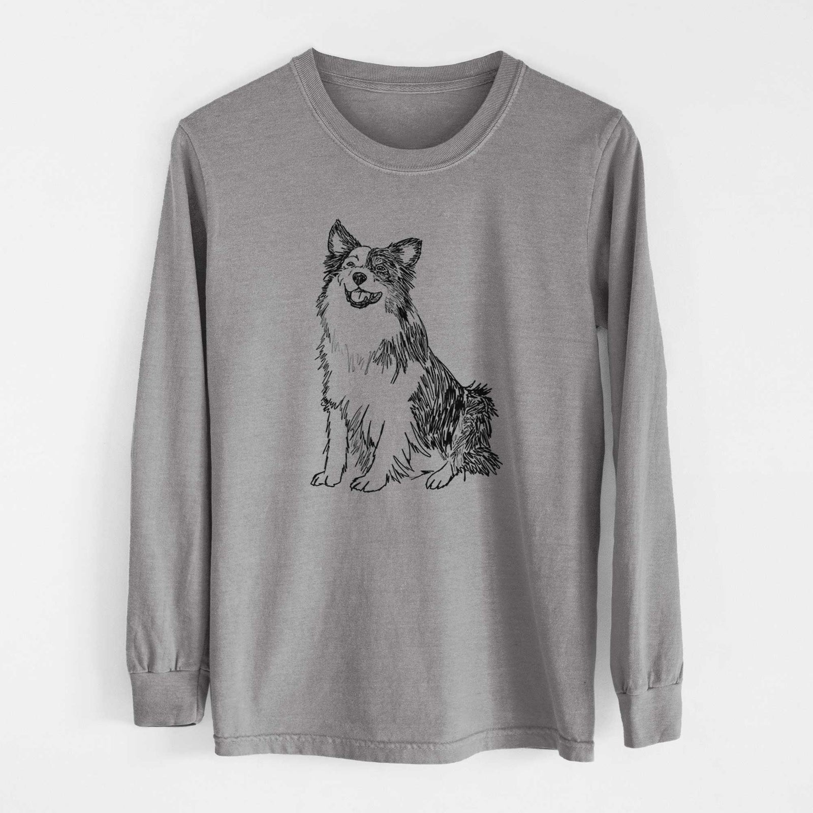 Doodled Mini Jack the Mini Aussie - Heavyweight 100% Cotton Long Sleeve
