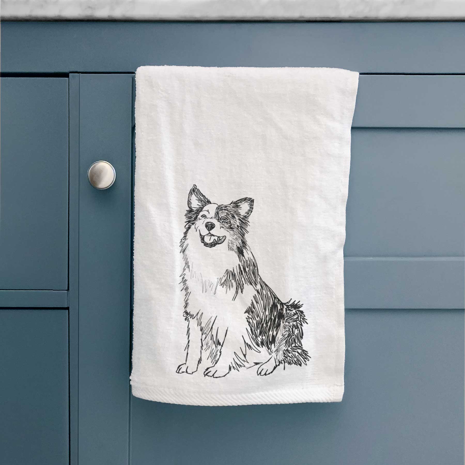 Doodled Mini Jack the Mini Aussie Decorative Hand Towel