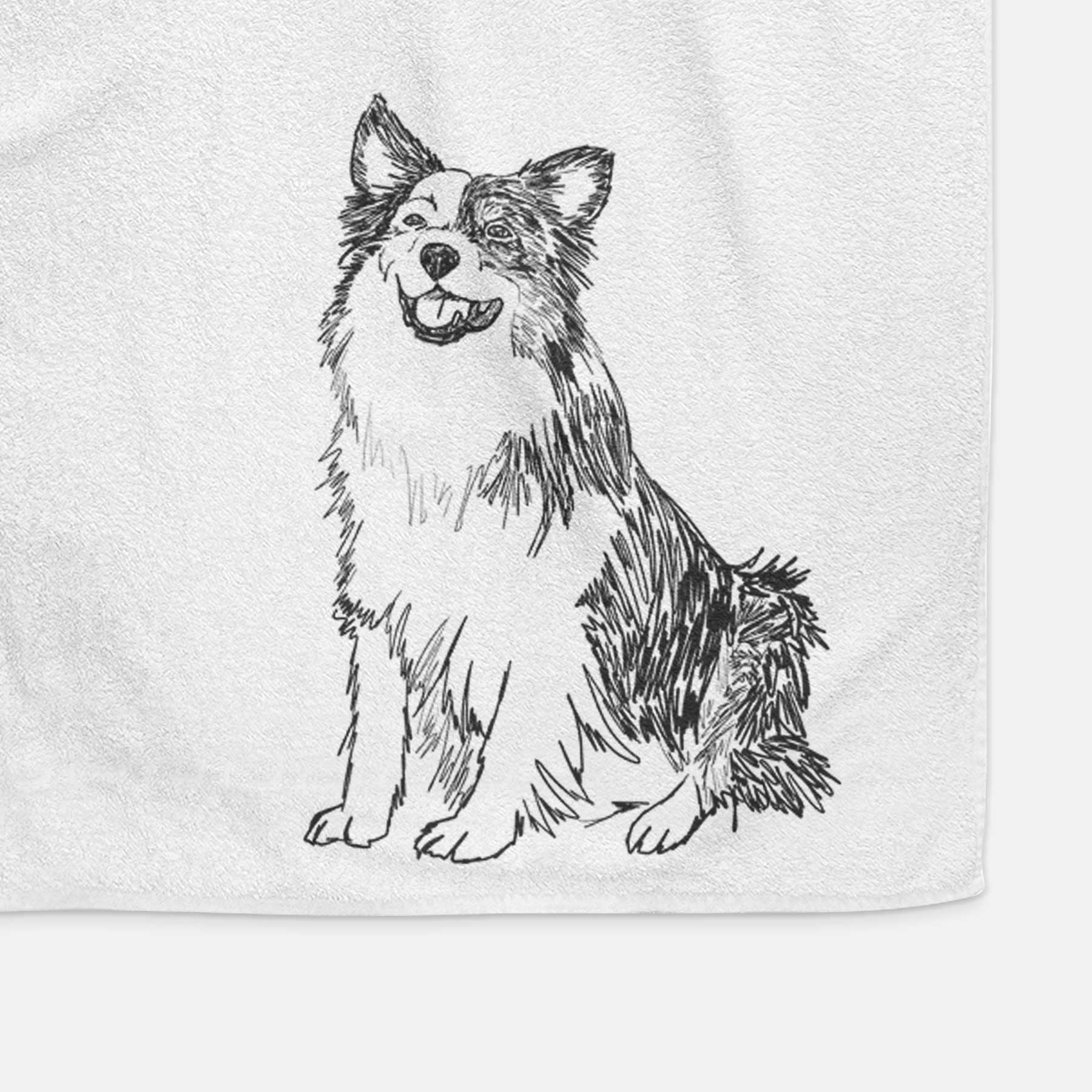 Doodled Mini Jack the Mini Aussie Decorative Hand Towel