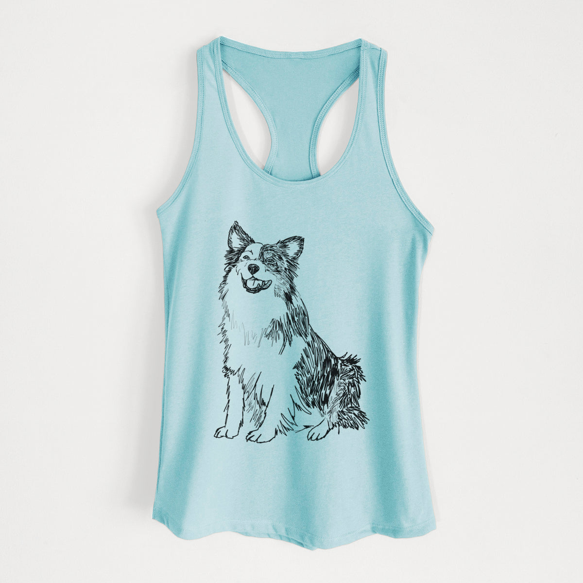 Doodled Mini Jack the Mini Aussie - Women&#39;s Racerback Tanktop