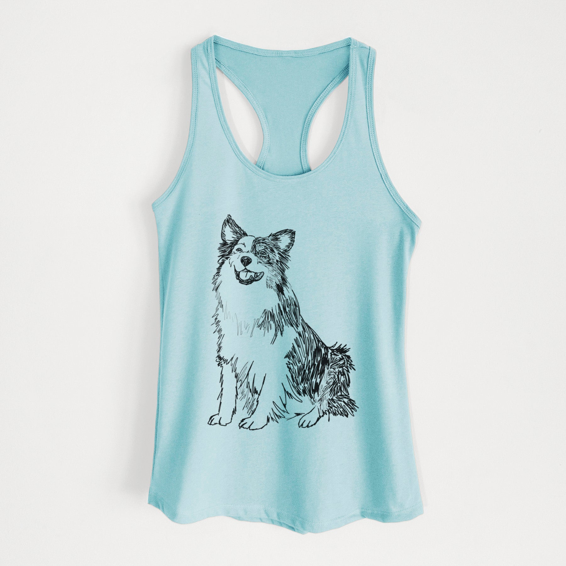 Doodled Mini Jack the Mini Aussie - Women's Racerback Tanktop