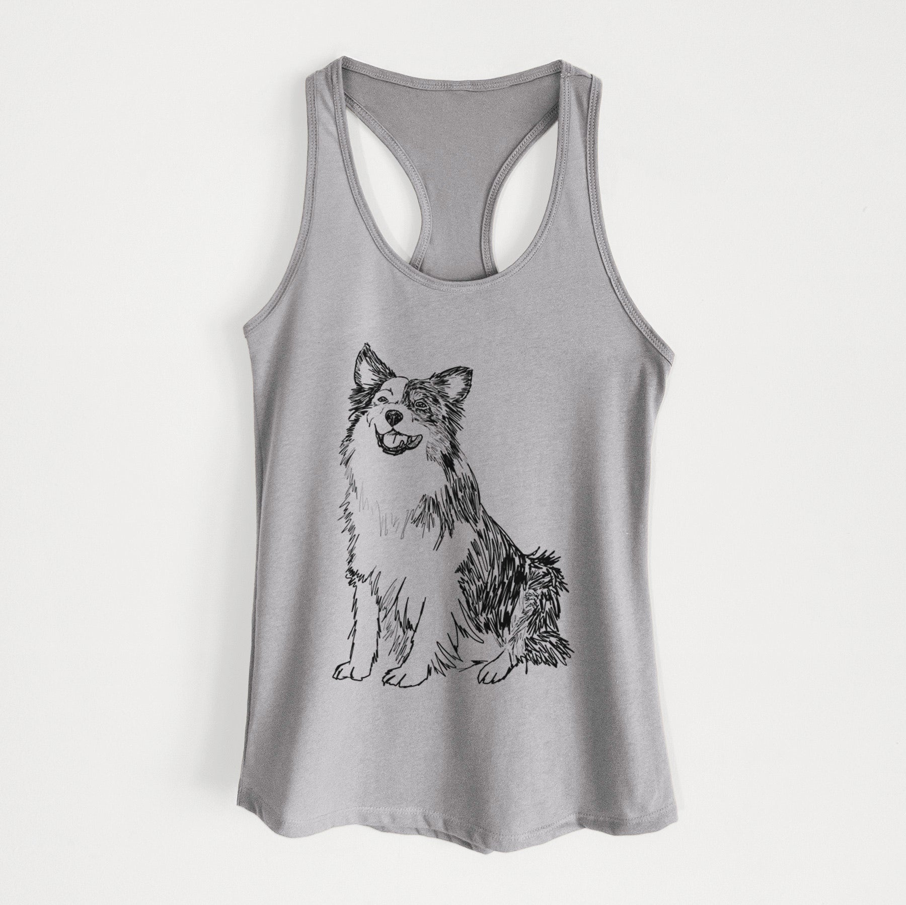 Doodled Mini Jack the Mini Aussie - Women's Racerback Tanktop