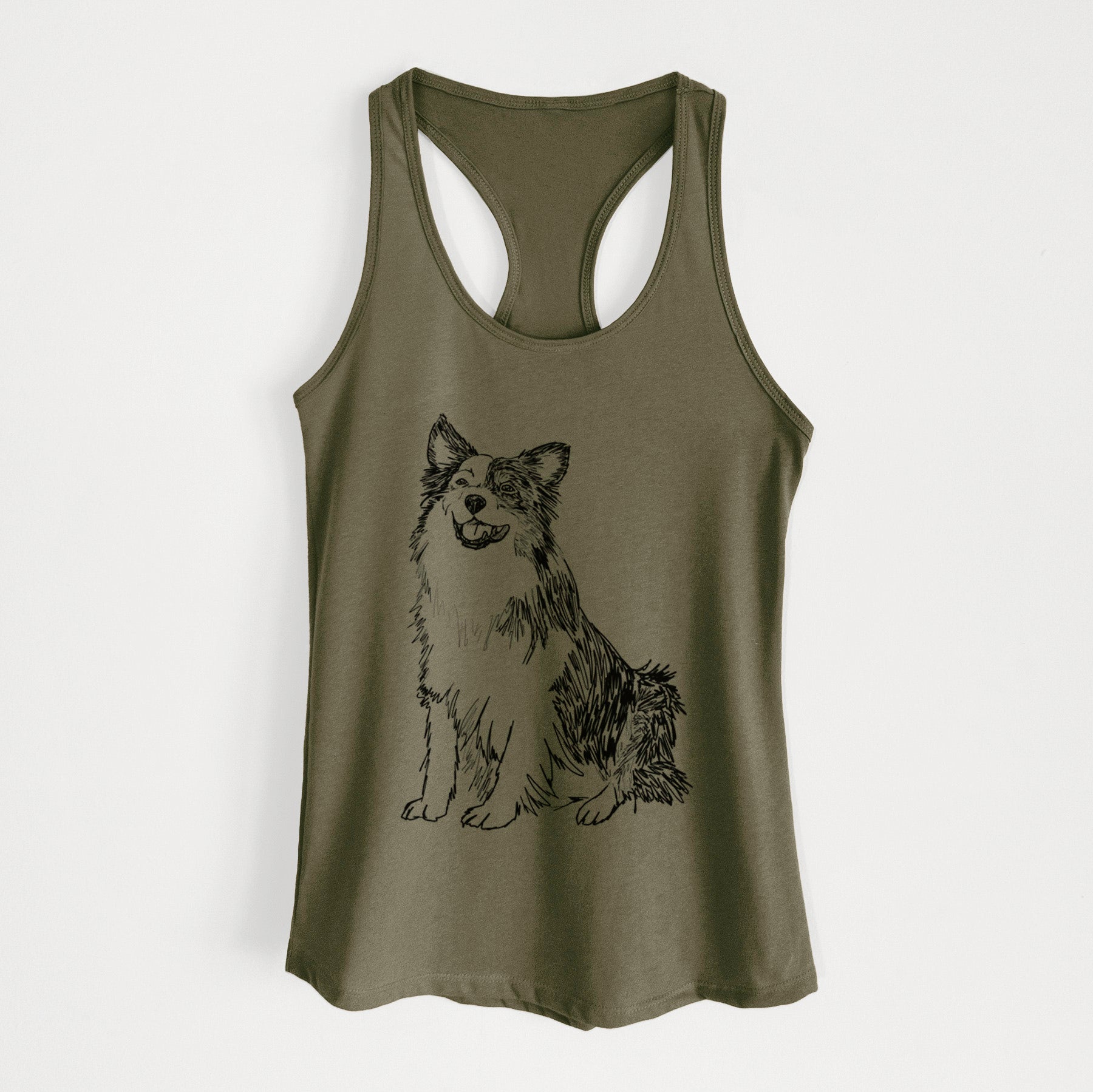 Doodled Mini Jack the Mini Aussie - Women's Racerback Tanktop