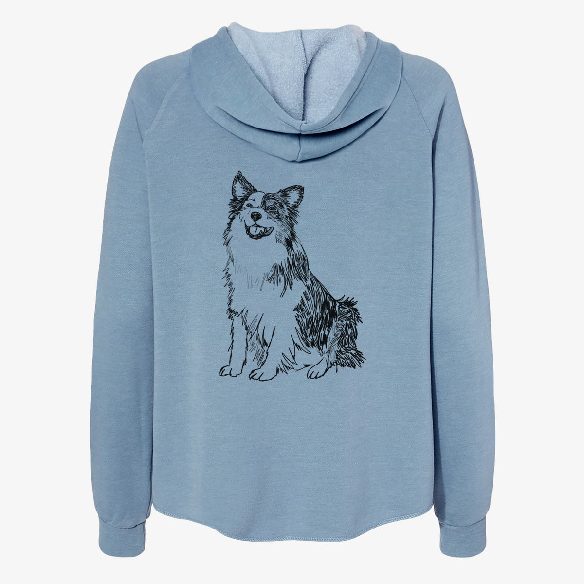 Doodled Mini Jack the Mini Aussie - Women's Cali Wave Zip-Up Sweatshirt