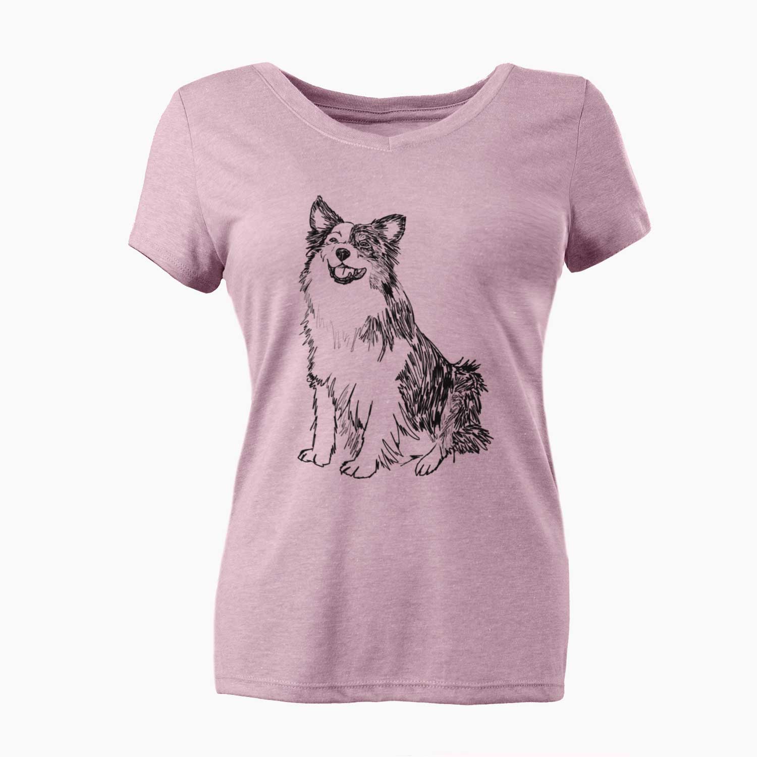 Doodled MiniJack the Mini Aussie - Women's V-neck Shirt