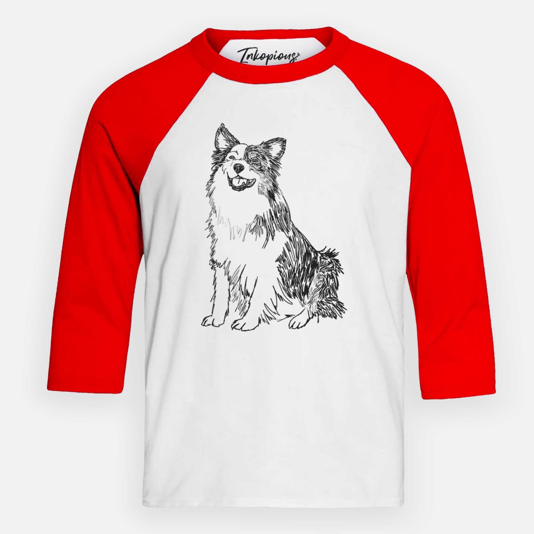 Doodled Mini Jack the Mini Aussie - Youth 3/4 Long Sleeve