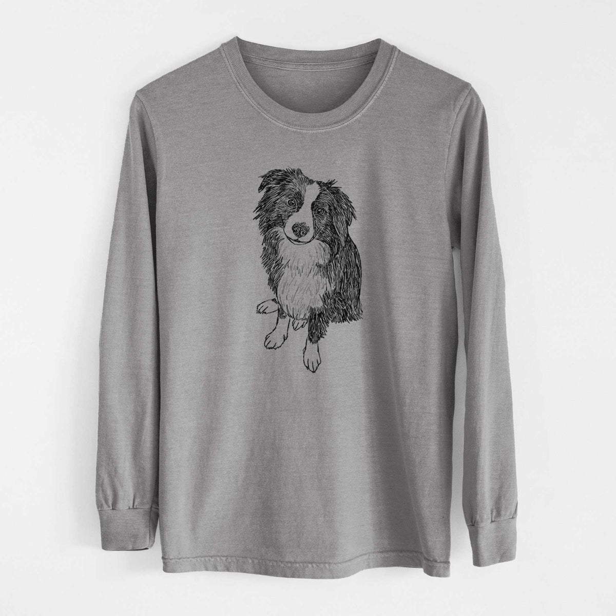 Doodled Mini Millie the Mini Aussie - Heavyweight 100% Cotton Long Sleeve