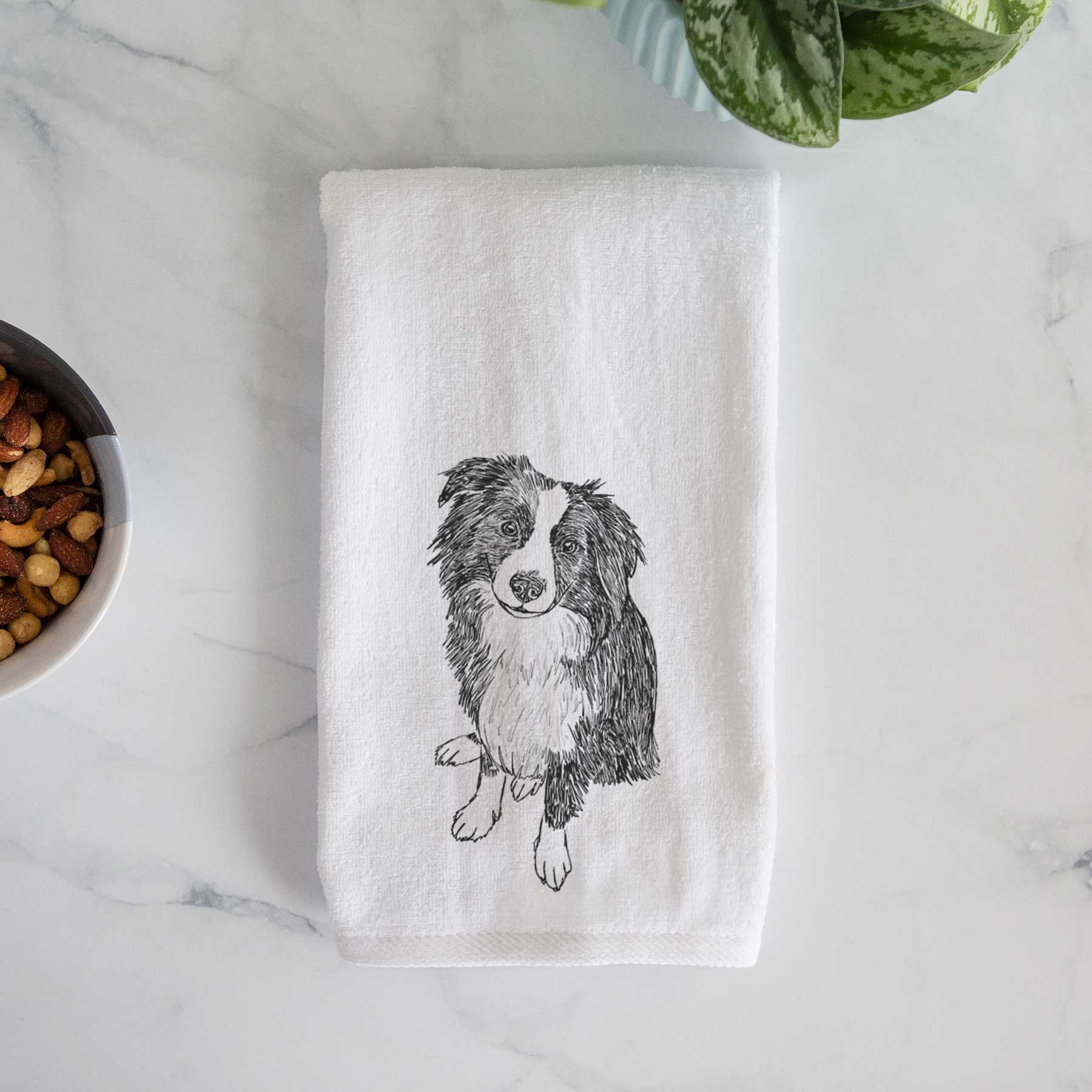 Doodled Mini Millie the Mini Aussie Decorative Hand Towel