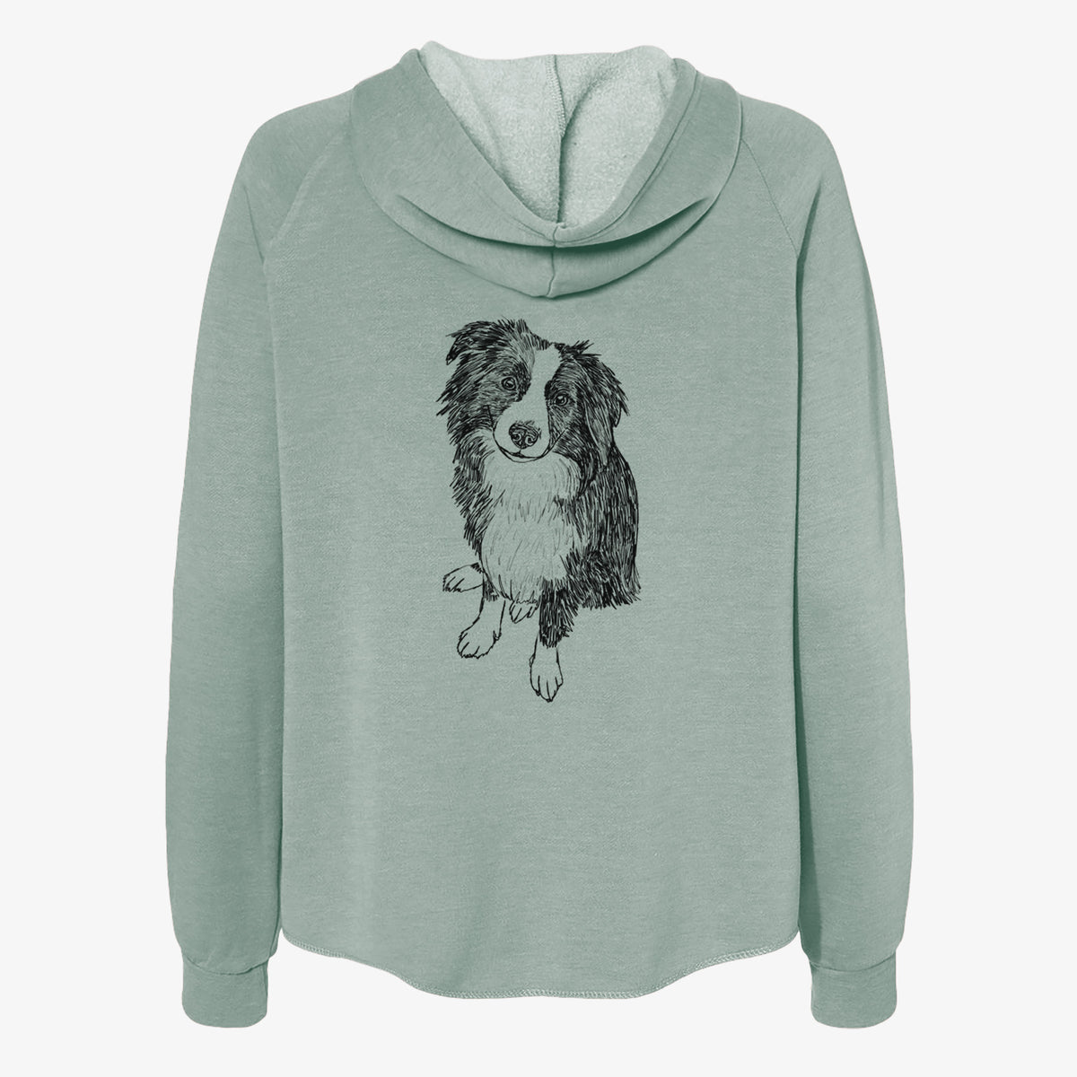 Doodled Mini Millie the Mini Aussie - Women's Cali Wave Zip-Up Sweatshirt