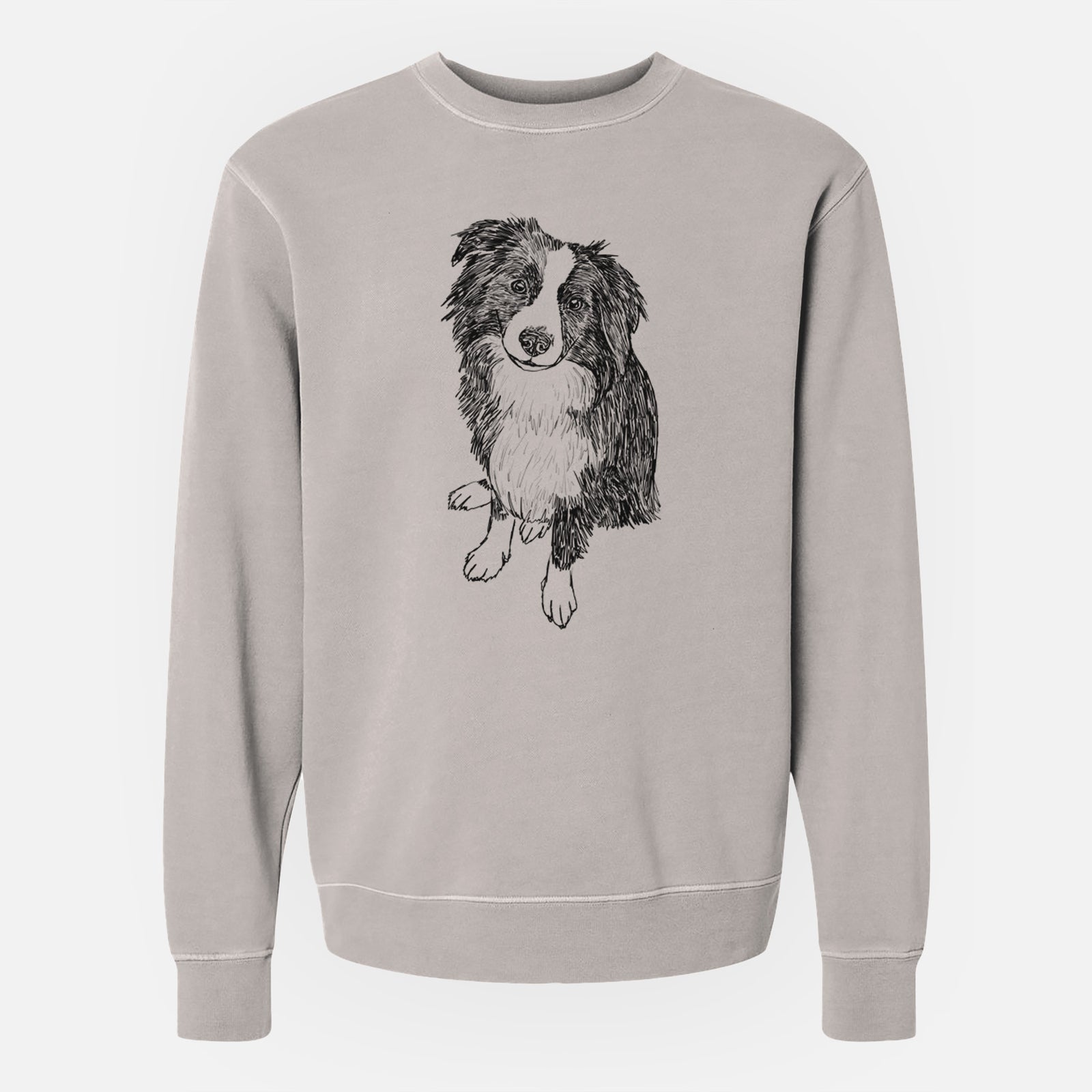 Doodled Mini Millie the Mini Aussie - Unisex Pigment Dyed Crew Sweatshirt
