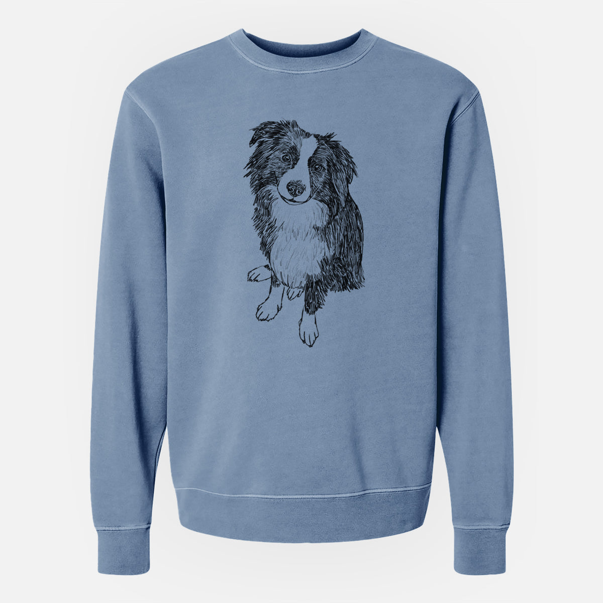 Doodled Mini Millie the Mini Aussie - Unisex Pigment Dyed Crew Sweatshirt