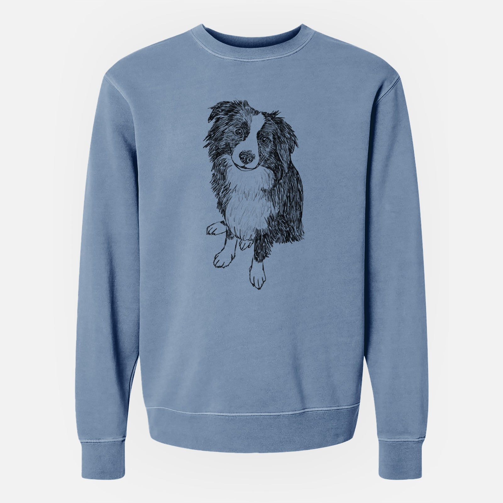 Doodled Mini Millie the Mini Aussie - Unisex Pigment Dyed Crew Sweatshirt