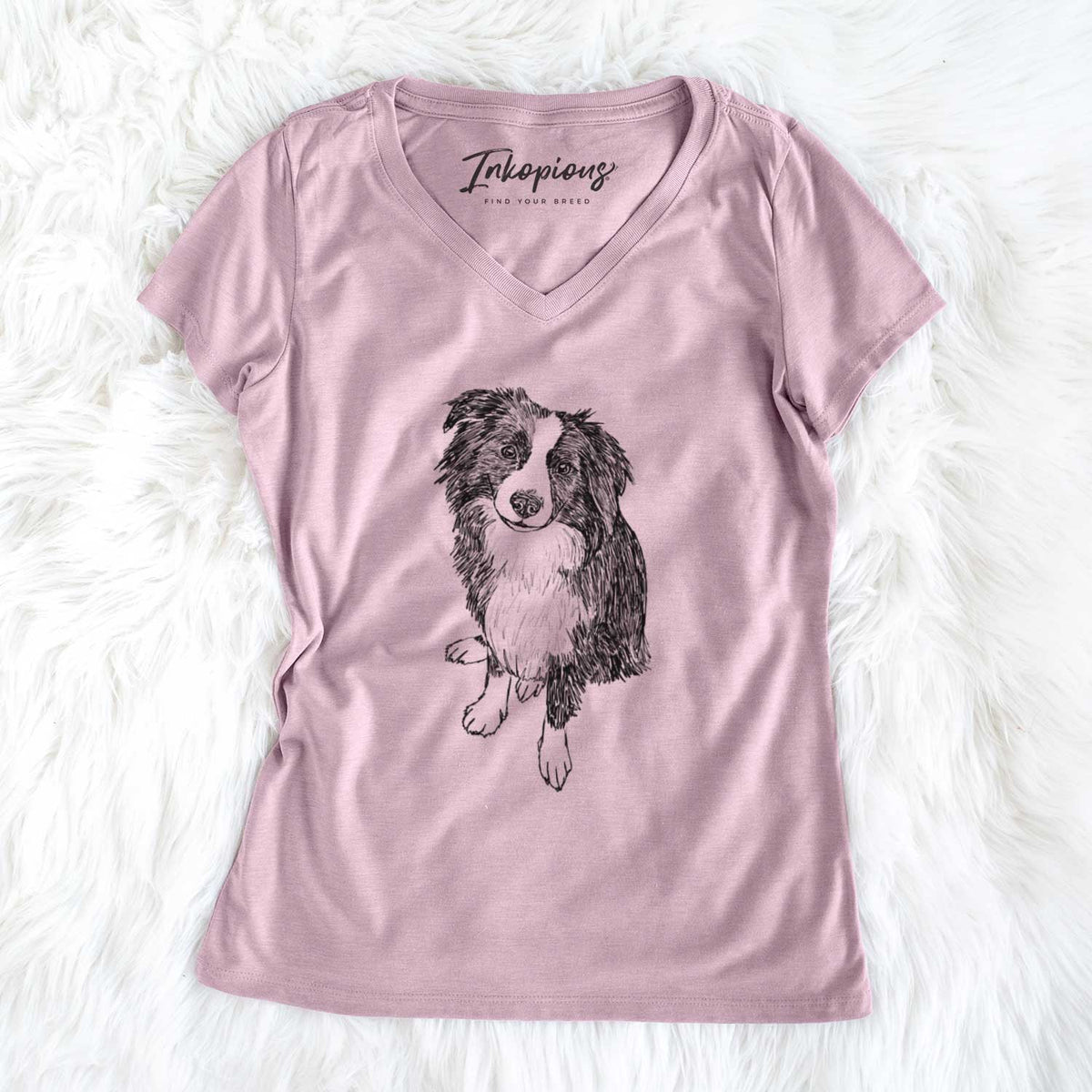 Doodled Mini Millie the Mini Aussie - Women&#39;s V-neck Shirt