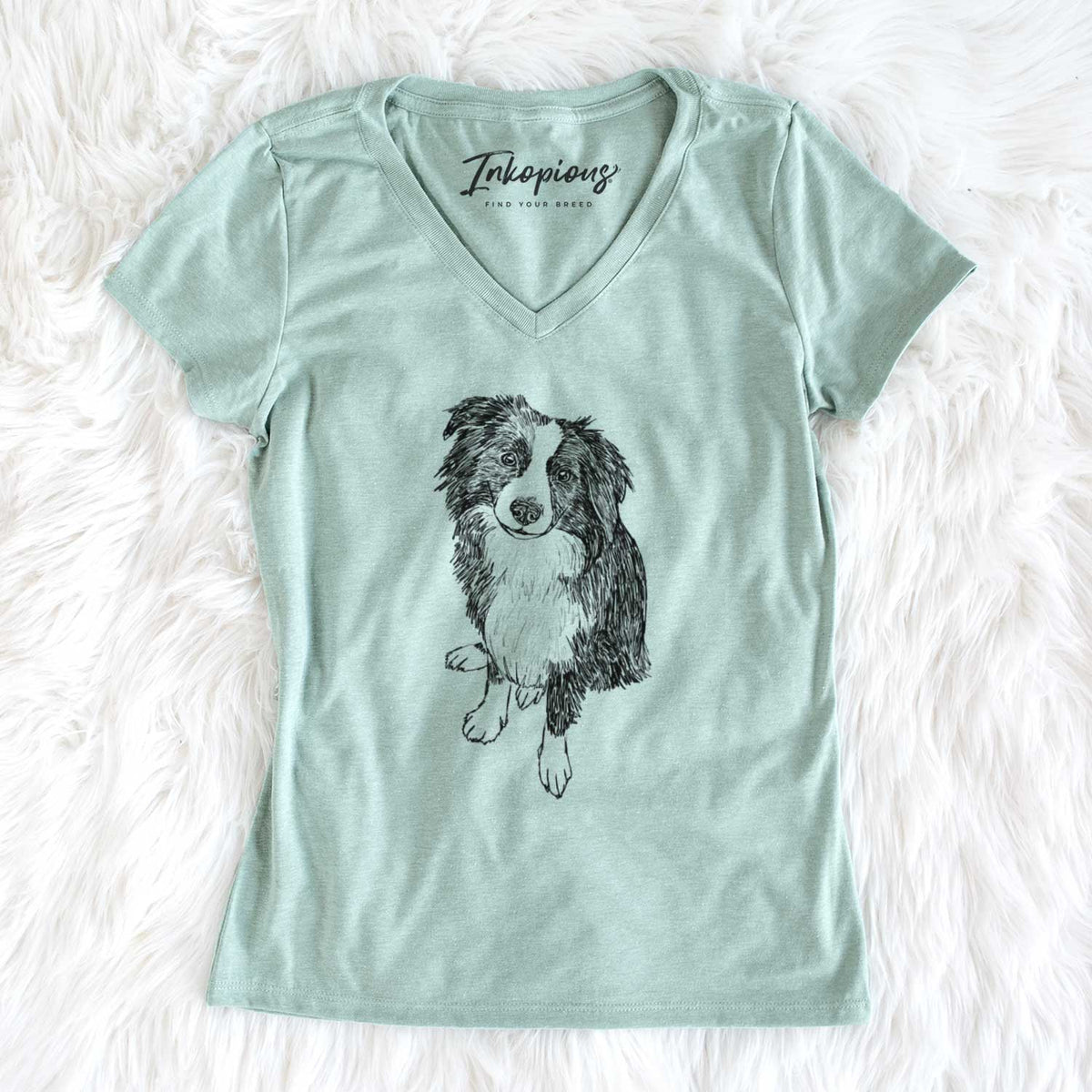Doodled Mini Millie the Mini Aussie - Women's V-neck Shirt