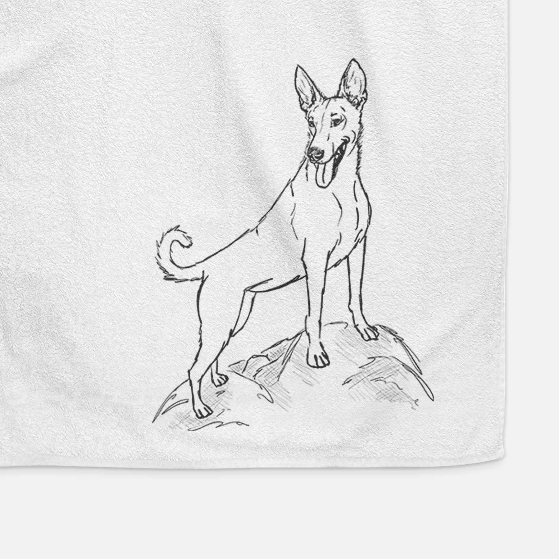 Doodled Mochi the Carolina Dog Decorative Hand Towel