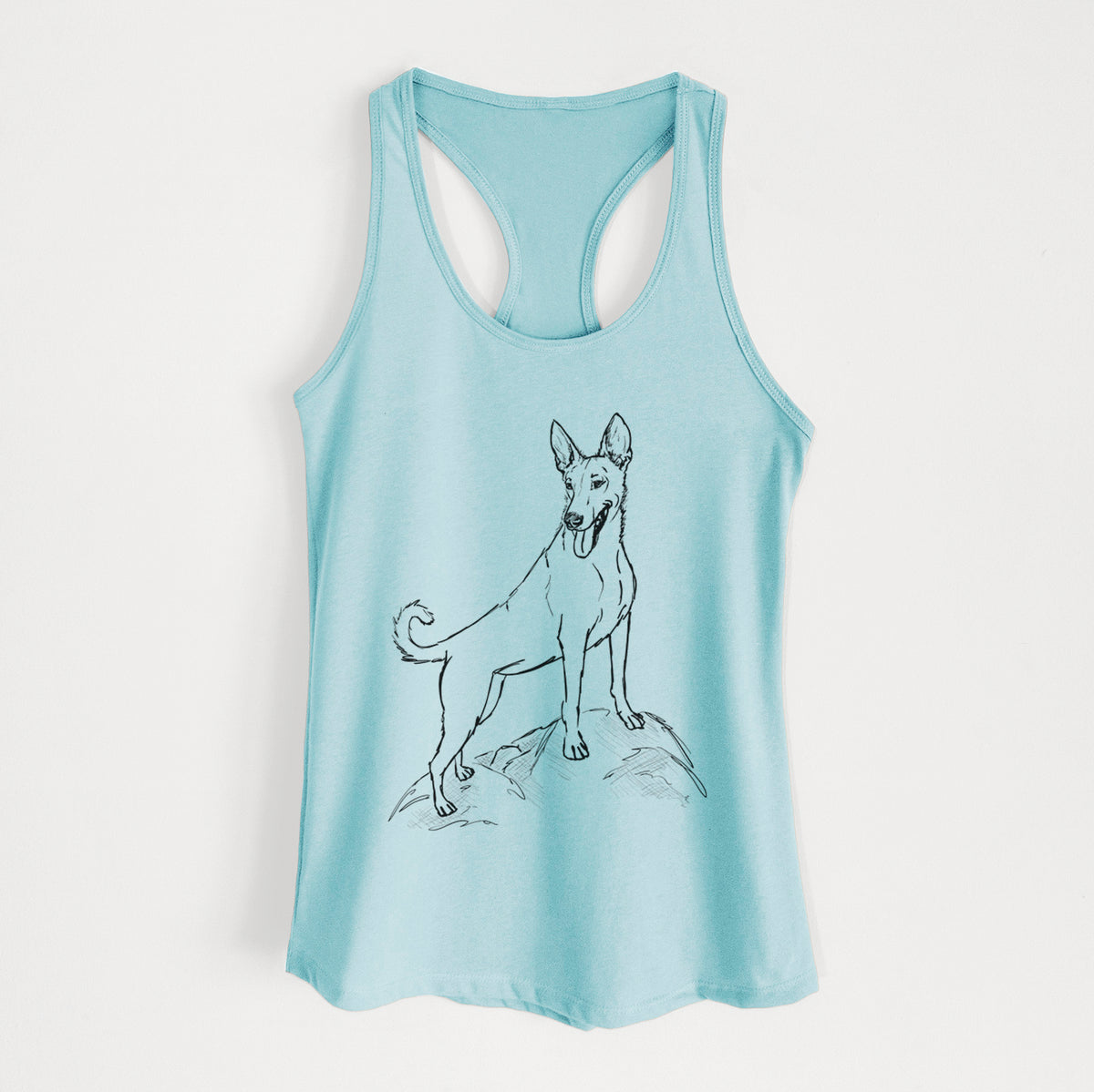 Doodled Mochi the Carolina Dog - Women&#39;s Racerback Tanktop