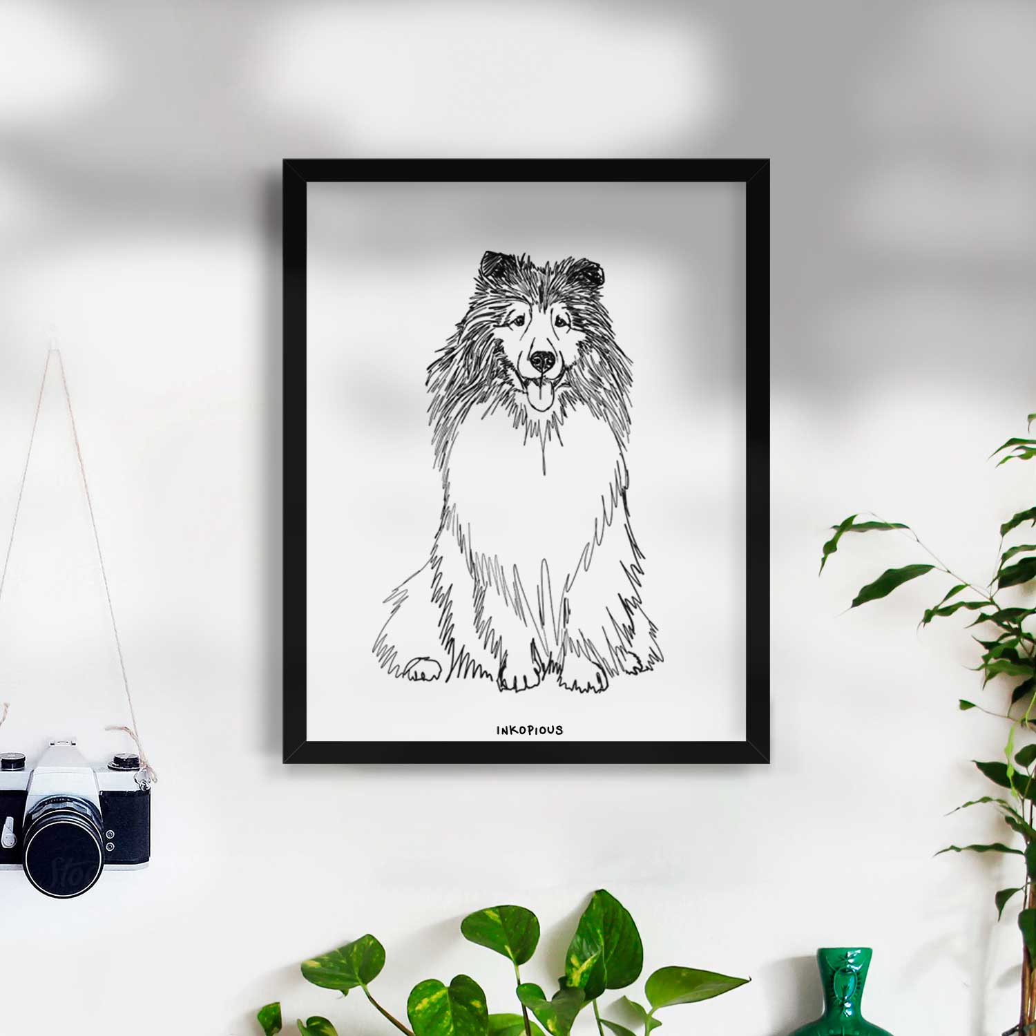 Doodled Monroe the Shetland Sheepdog Art Print