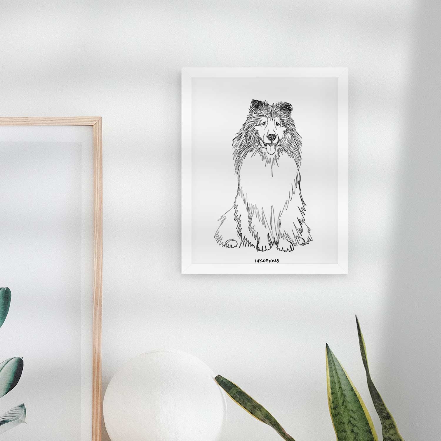 Doodled Monroe the Shetland Sheepdog Art Print