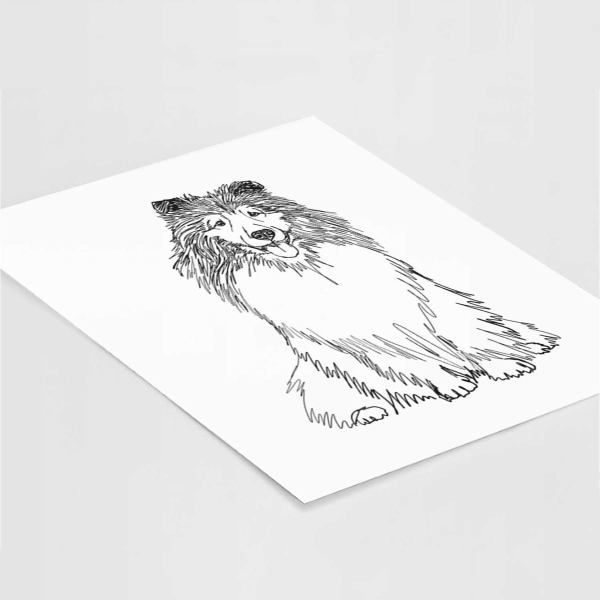 Doodled Monroe the Shetland Sheepdog Art Print