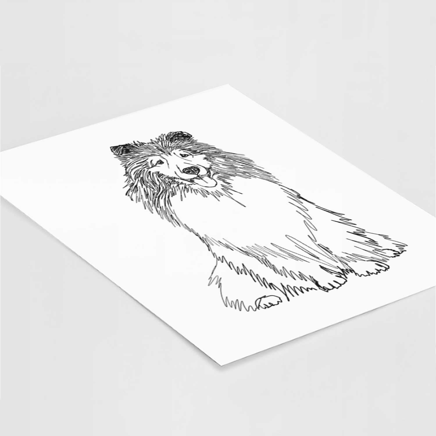 Doodled Monroe the Shetland Sheepdog Art Print