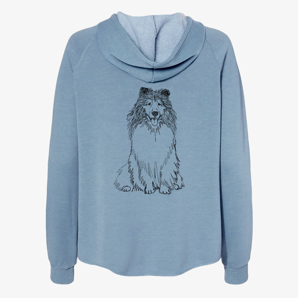 Doodled Monroe the Shetland Sheepdog - Women's Cali Wave Zip-Up Sweatshirt