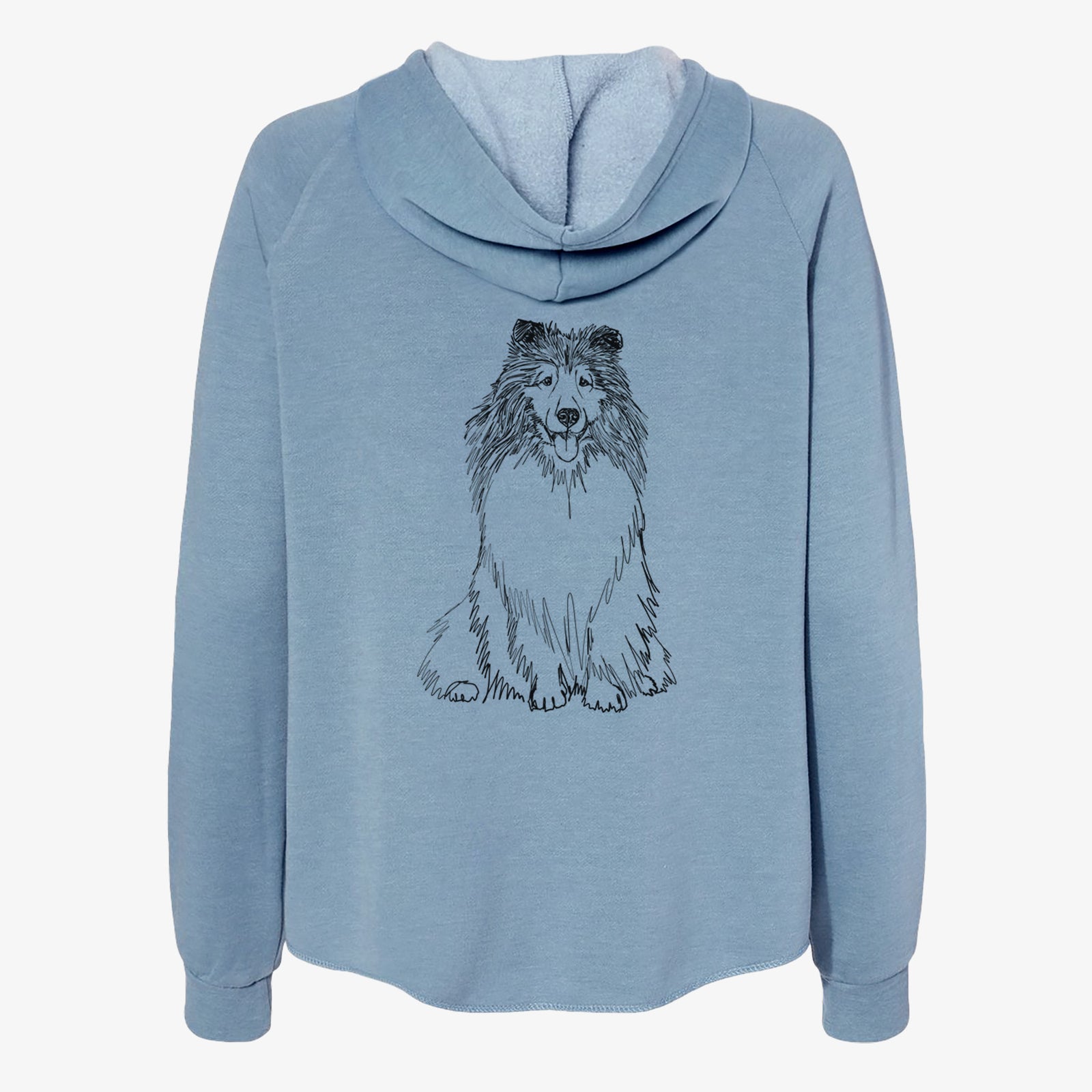 Doodled Monroe the Shetland Sheepdog - Women's Cali Wave Zip-Up Sweatshirt