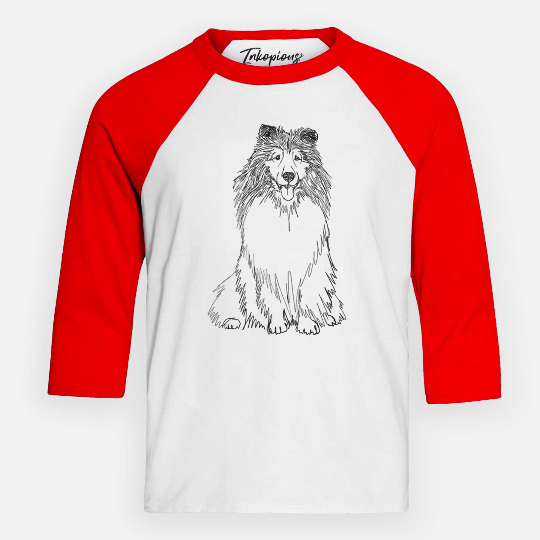 Doodled Monroe the Shetland Sheepdog - Youth 3/4 Long Sleeve