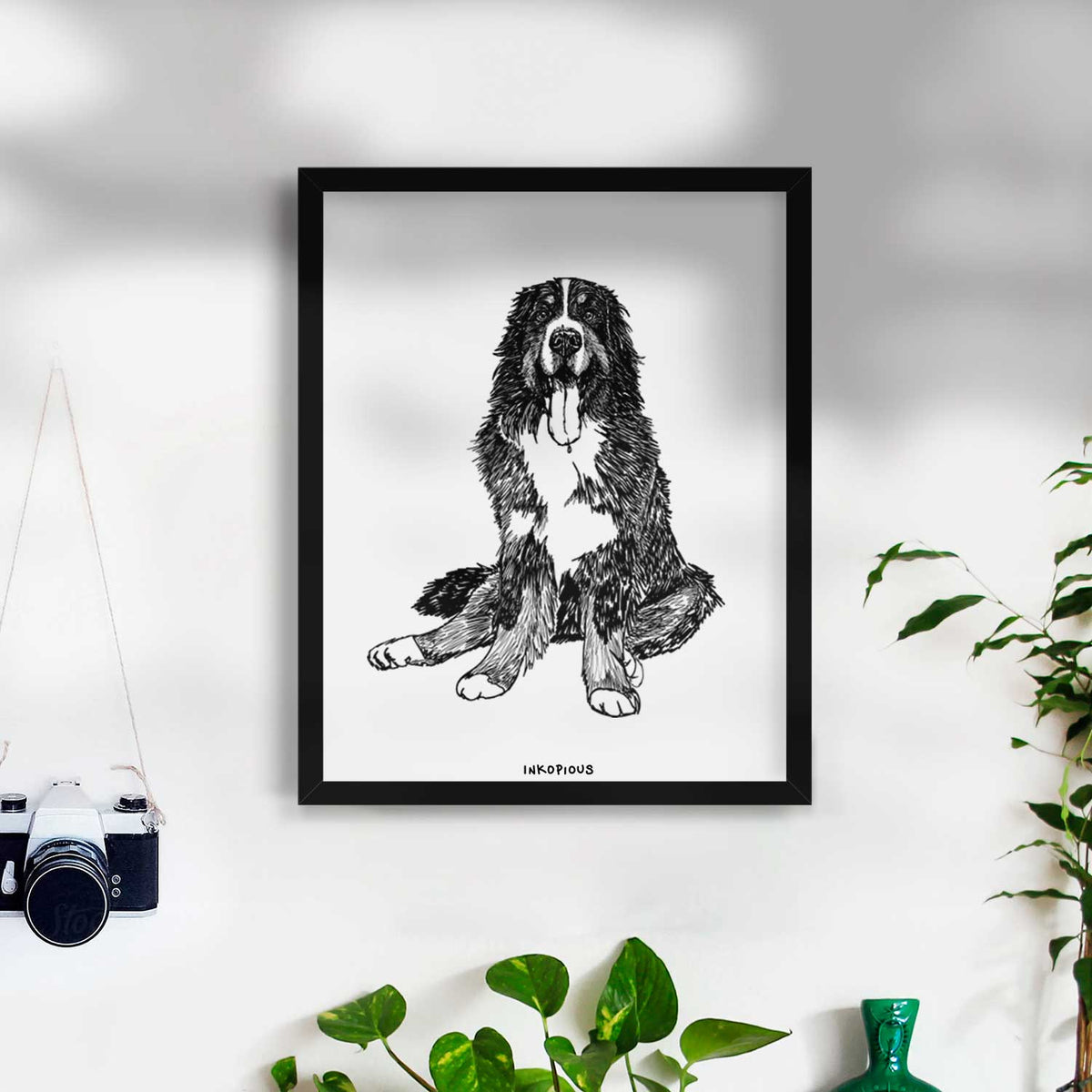 Doodled Moose the Bernese Mountain Dog Art Print