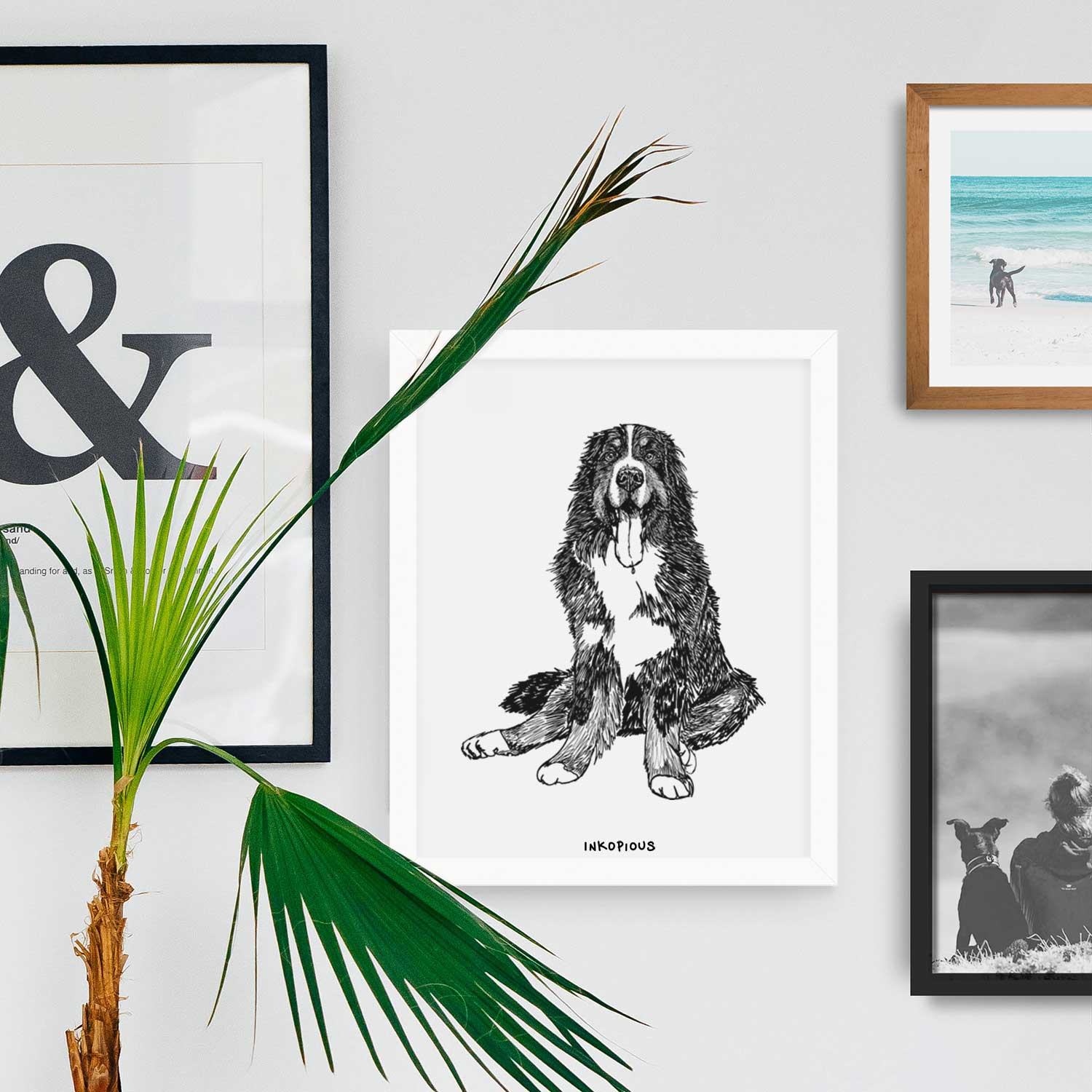 Doodled Moose the Bernese Mountain Dog Art Print