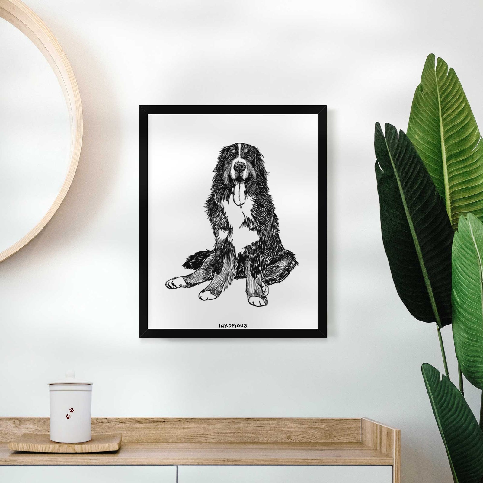 Doodled Moose the Bernese Mountain Dog Art Print