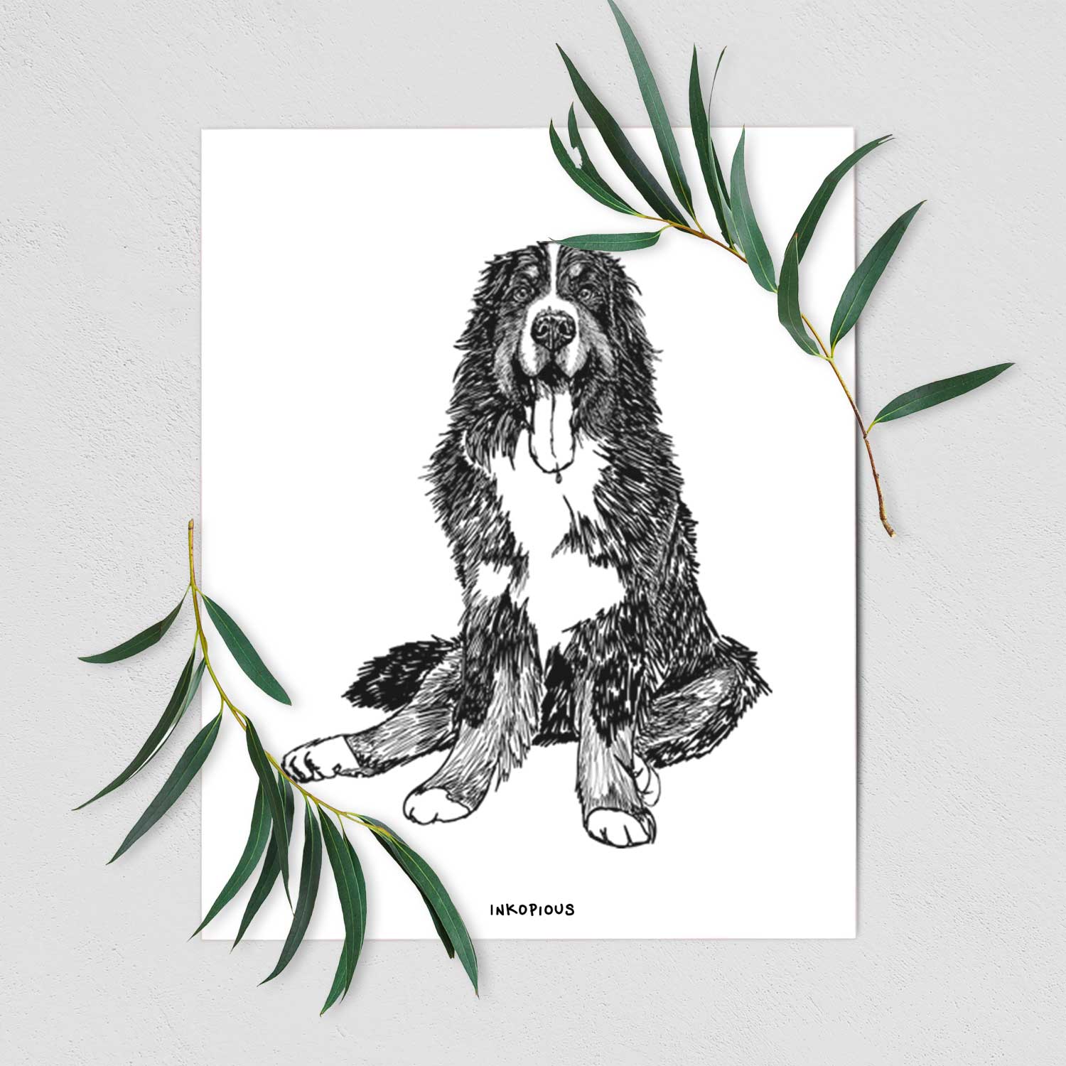 Doodled Moose the Bernese Mountain Dog Art Print