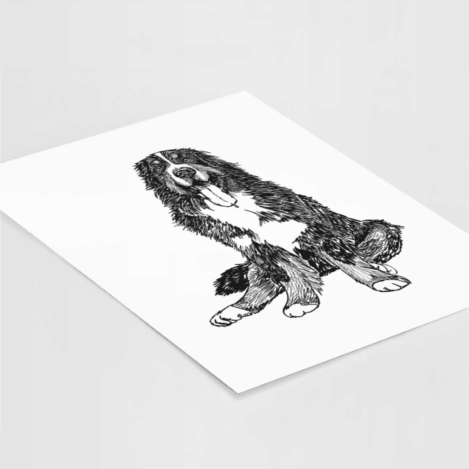 Doodled Moose the Bernese Mountain Dog Art Print