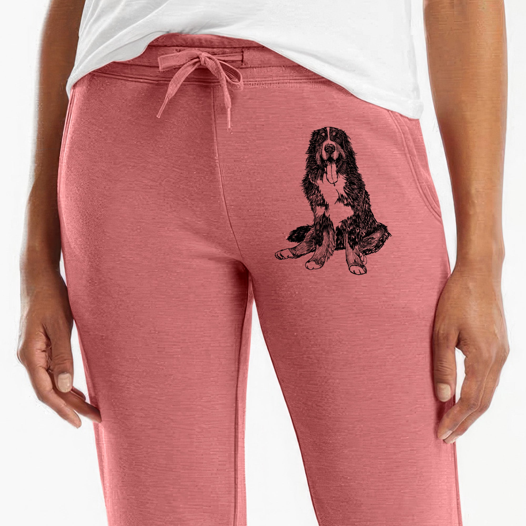 Doodled Moose the Bernese Mountain Dog - Women's Cali Wave Joggers